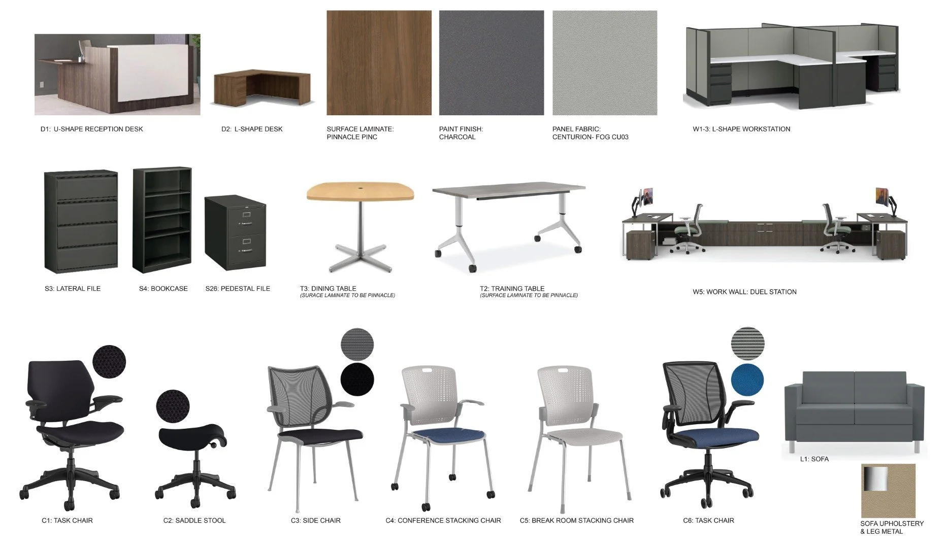 Commercial Interior Furniture & Finish Board