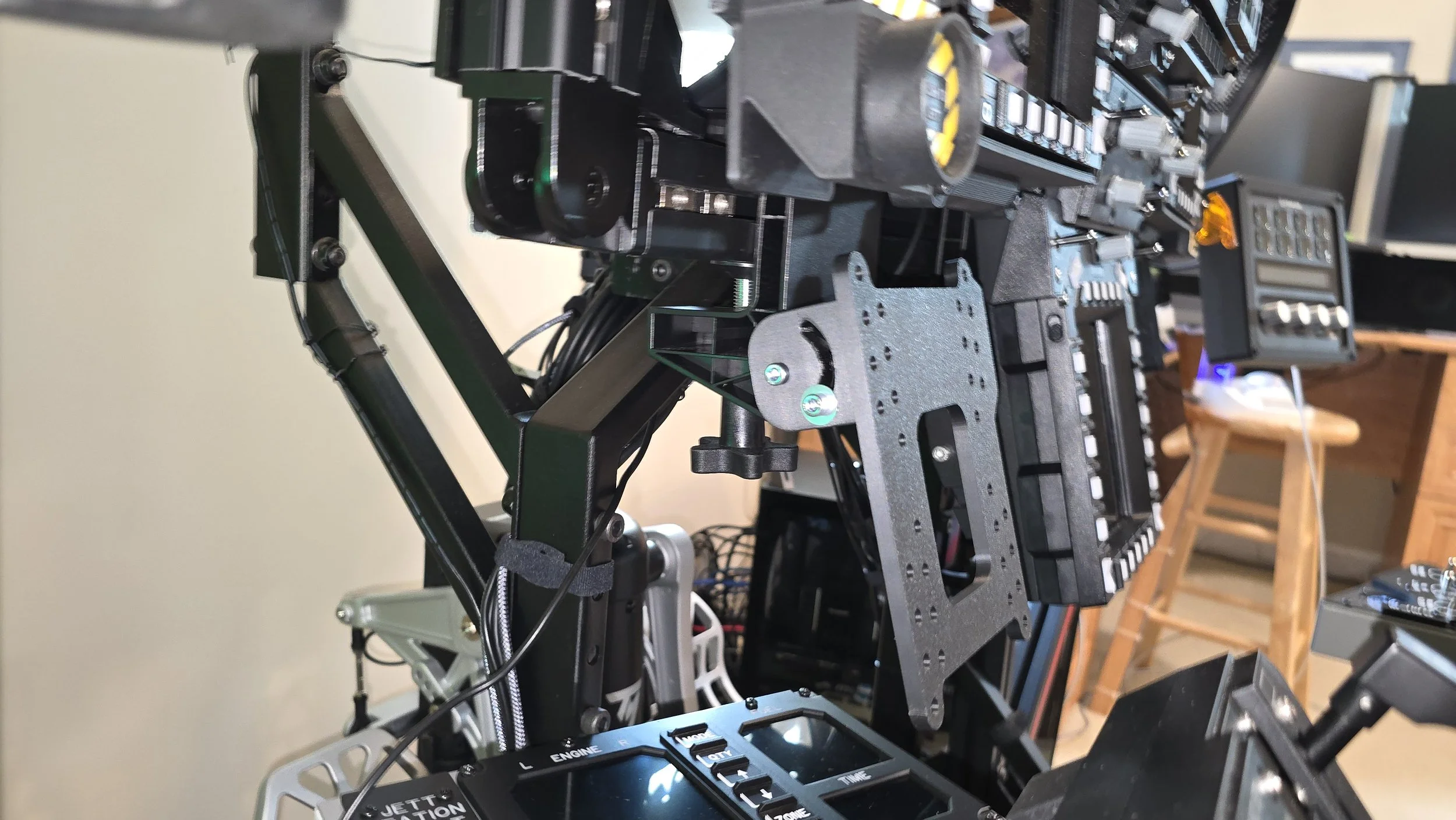 NYTRacing Left-Side Custom Offset VESA Mount (onto WinWing MFD1 Lower Mounting Point) for TekCreations IFEI Panel