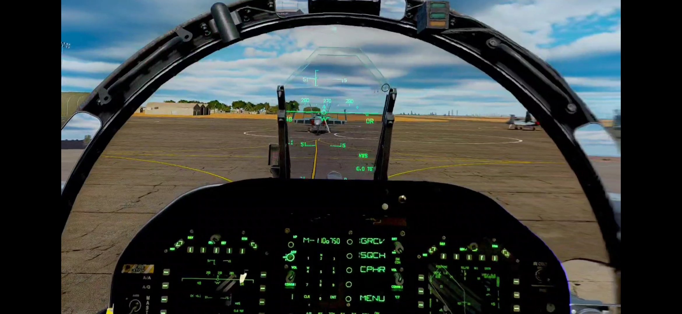 MiXed-Reality Screen Capture through the Lens, sitting at Al Minhad Airbase in Dubai - DCS World Combat Sim