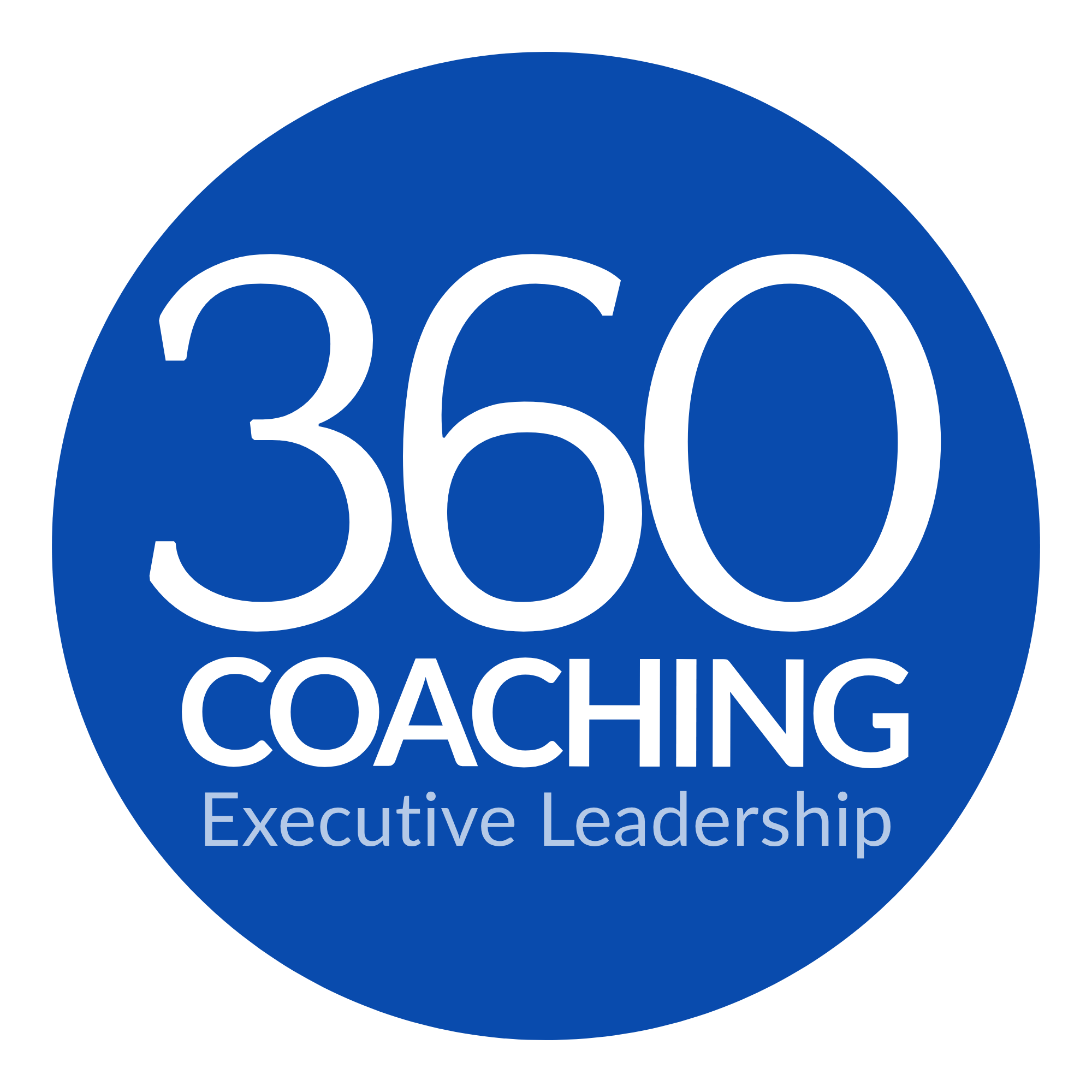 Blue stamp logo for 360 Coaching Executive Leadership in Austin, TX.