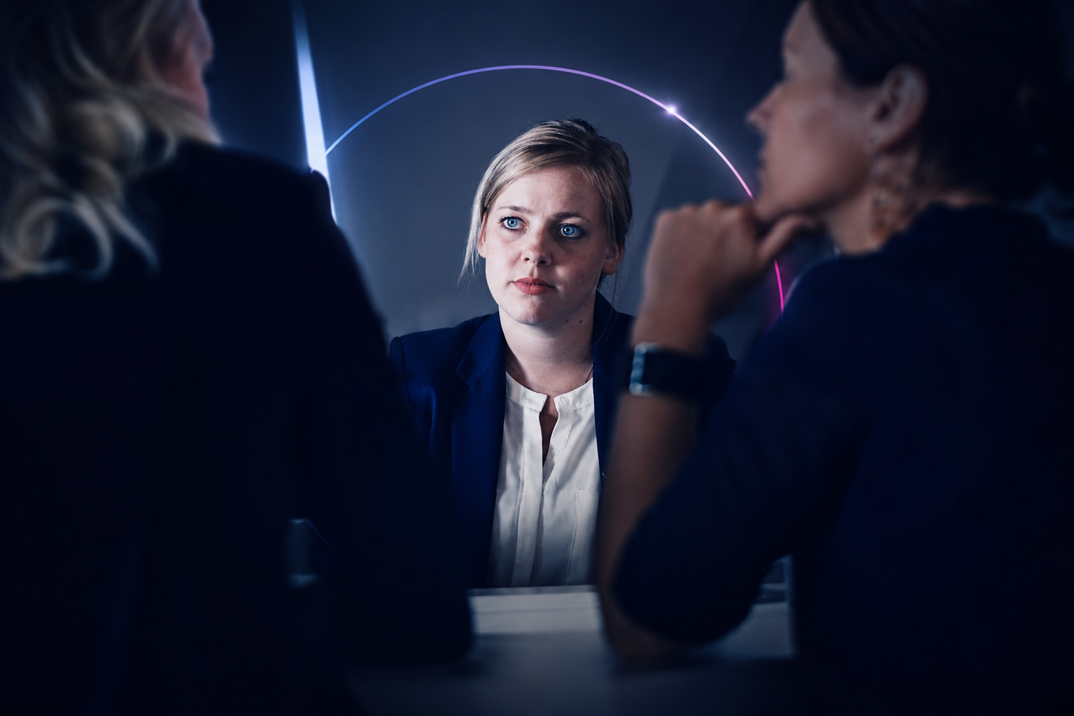 photo of a frustrated HR leader listening to complaints about a difficult boss