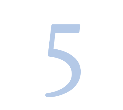 A number 5 representing the fifth step in any 360 assessment process gathering 360 feedback.