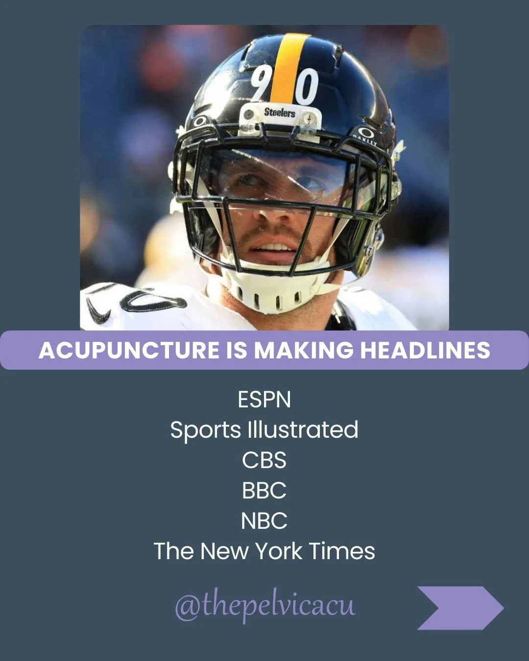 Know the hand behind the needle.

Acupuncture has been in the headlines lately&mdash;ESPN, CBS, BBC, NBC, The New York Times, and more&mdash;after NFL player TJ Watt experienced a pneumothorax following dry needling.

Thankfully, a full recovery is e