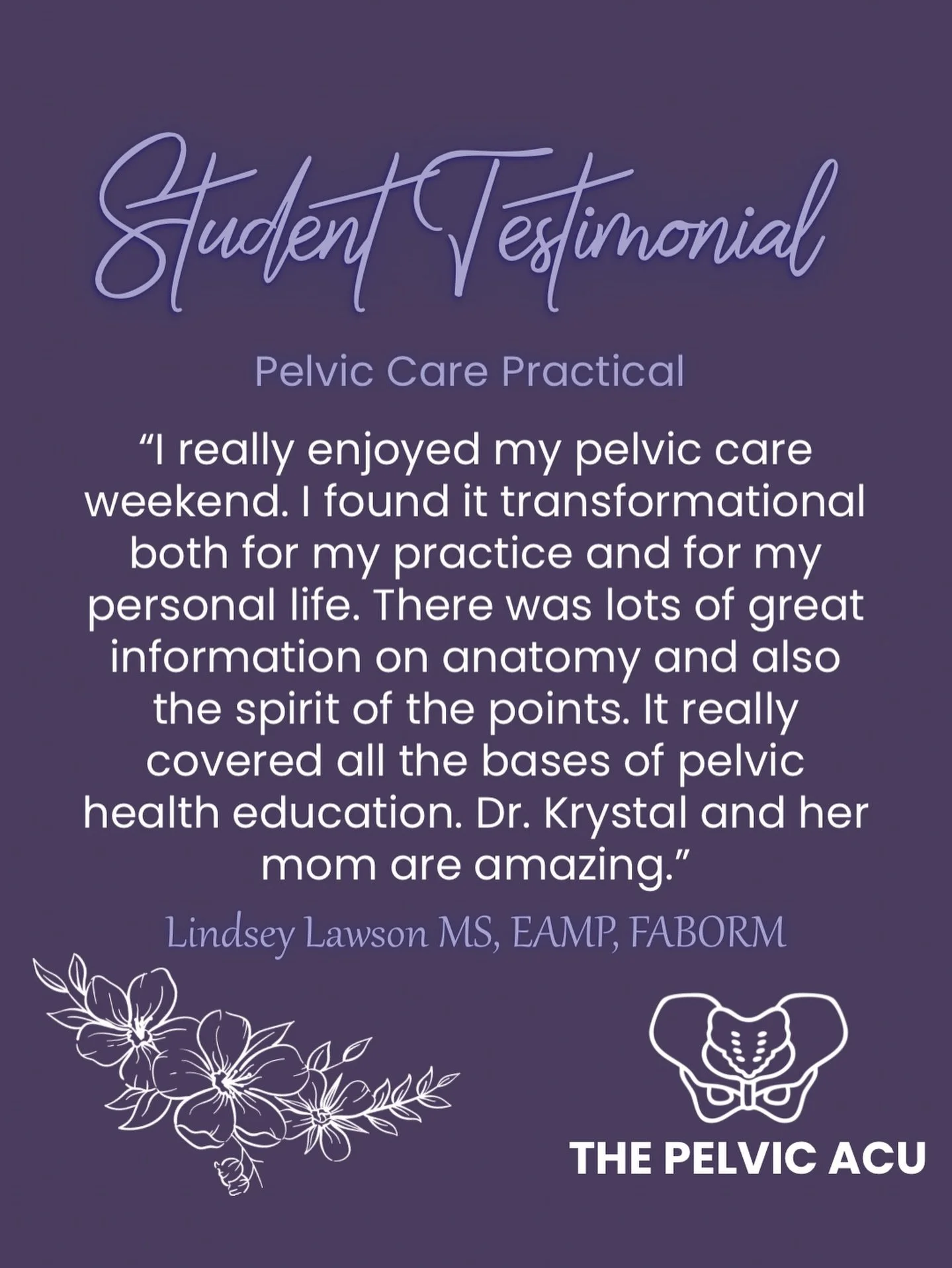 ✨ Testimonial Tuesday ✨
There&rsquo;s nothing we love more than hearing how pelvic care education creates real transformation&hellip;both clinically and personally.

&ldquo;I found it transformational both for my practice and for my personal life&hel
