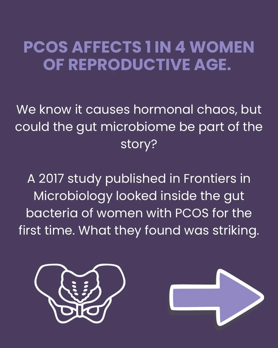 PCOS is more than just a hormone imbalance.

Emerging research is pointing to something deeper: the gut microbiome.

Women with PCOS have been shown to have reduced microbial diversity, along with an increase in inflammatory bacteria. At the same tim