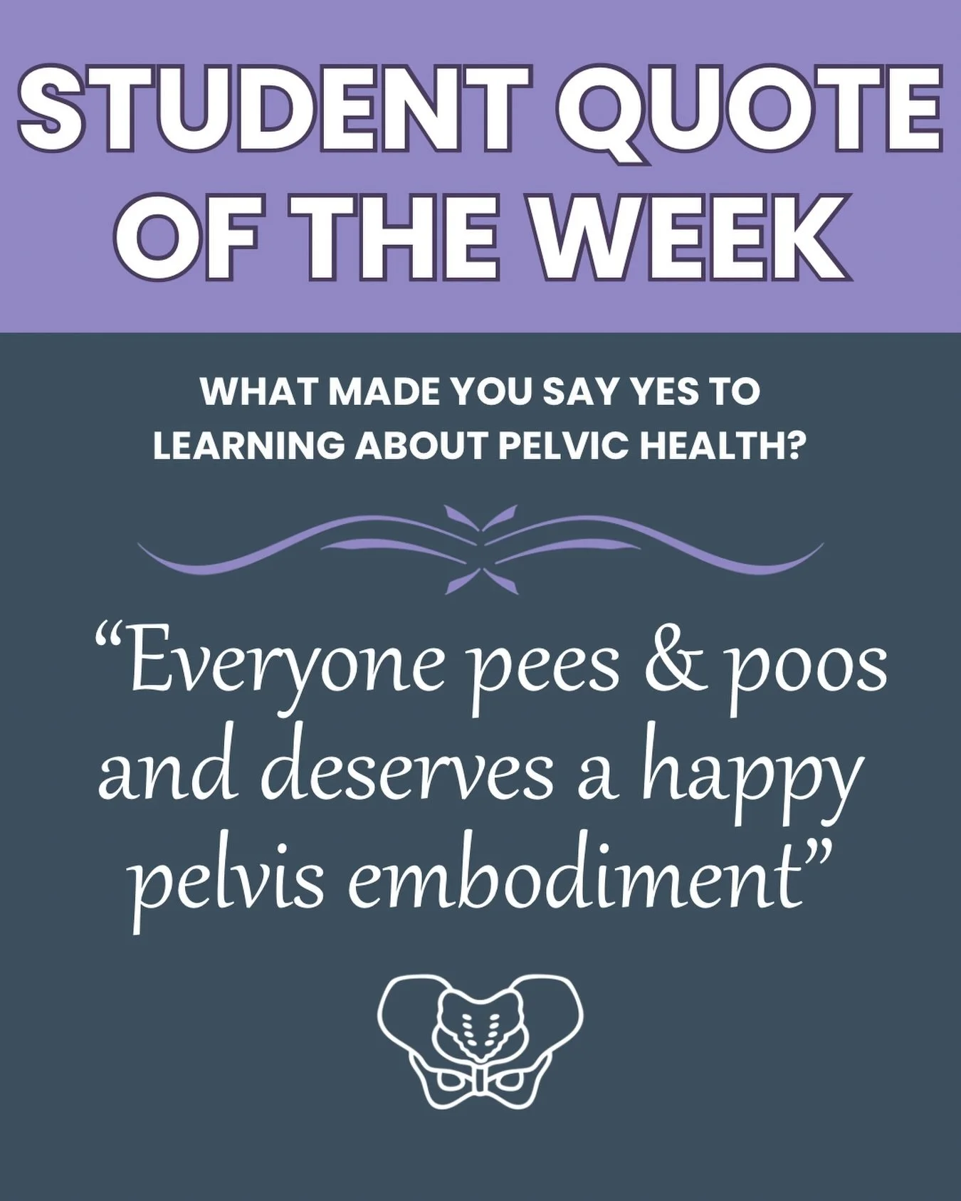 We asked our students:
What made you say yes to learning pelvic health?

And this answer stopped us in our tracks.
Because it is simple.
It is human.
And it is exactly why this work matters.

Pelvic health is not a specialty for a few.
It is somethin