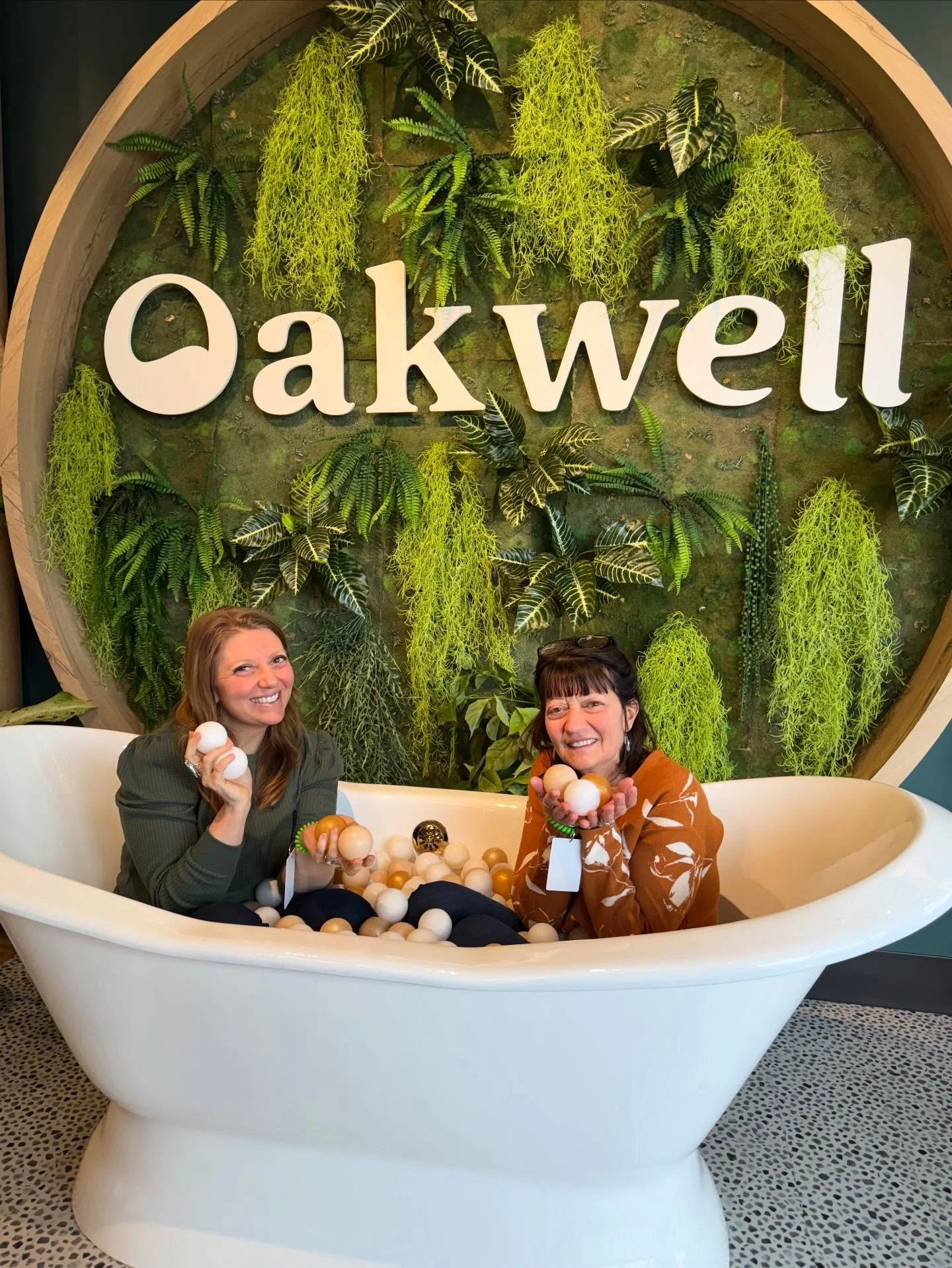 Mom and daughter day @oakwellbeerspa was the absolute best! A beer-inspired soak, antigravity massage and even a ball fight in the cast iron tub!