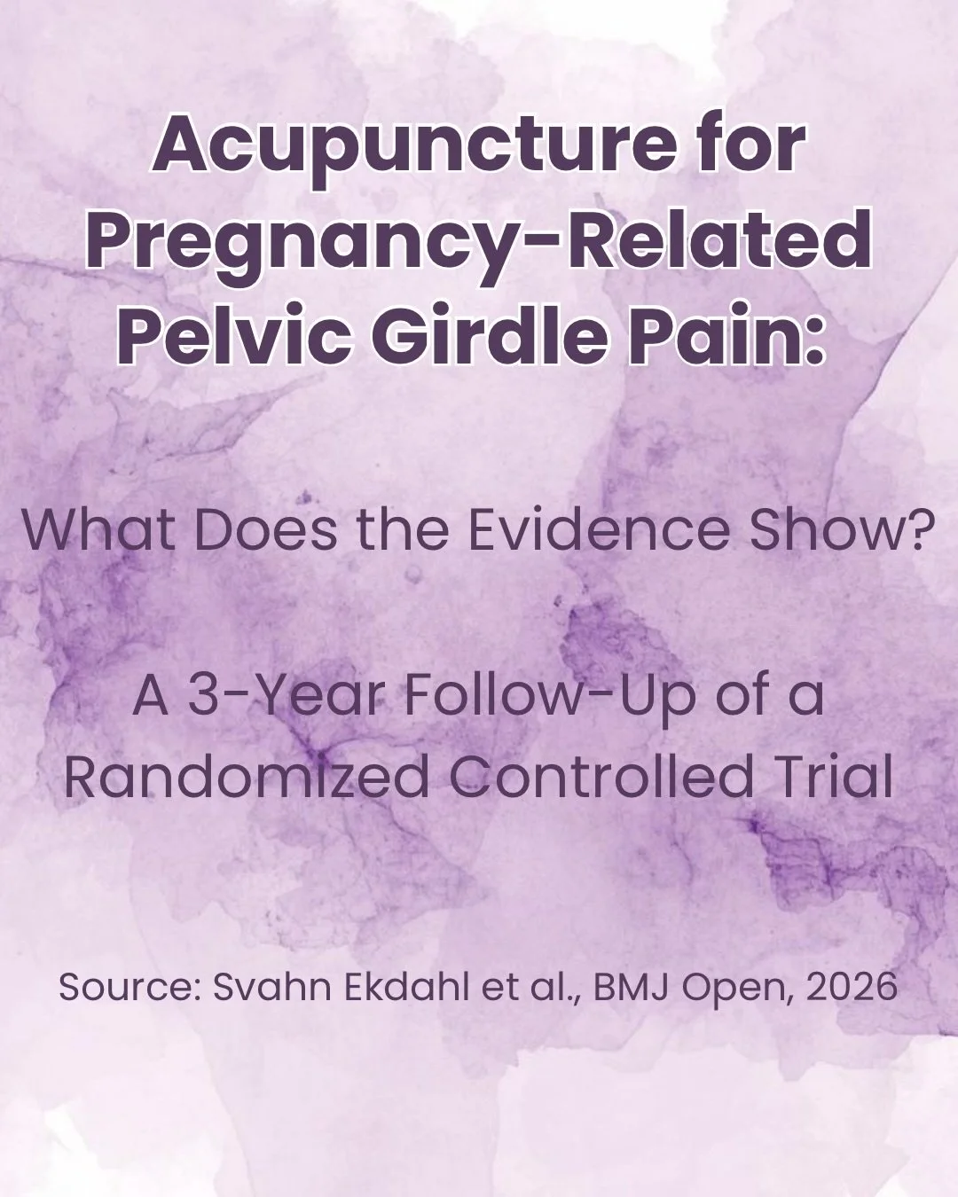 Pelvic girdle pain is common in pregnancy, but it does not have to be something women carry for years after.

This study followed patients for three years and found that acupuncture supported lasting improvements in pain, function, and activity level