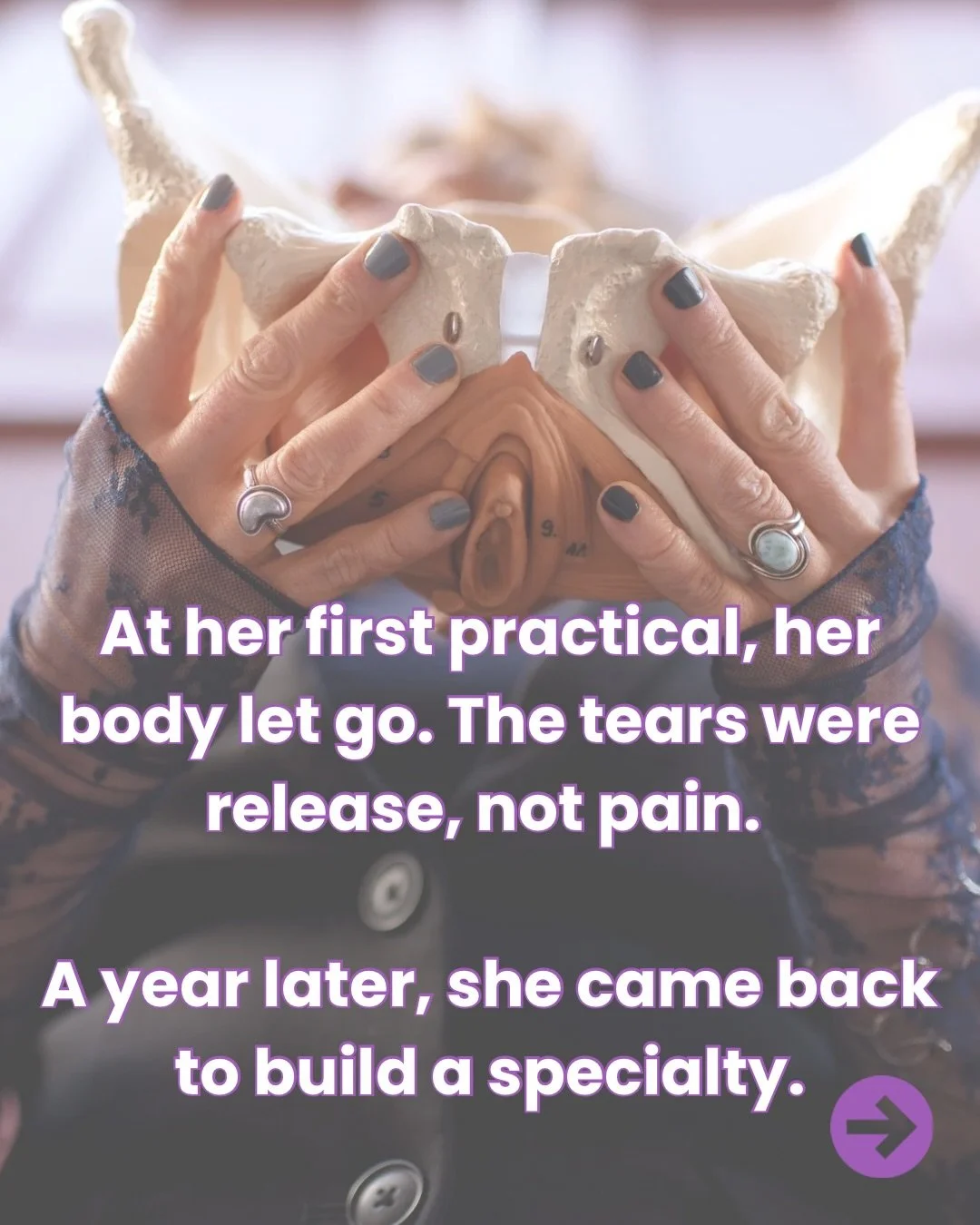 At her first practical, her body let go of what it had been holding. The tears were release, not pain. She came back a year later and built a specialty.

I have not shared this before. Since our fall 2025 practicals, at least one practitioner has com