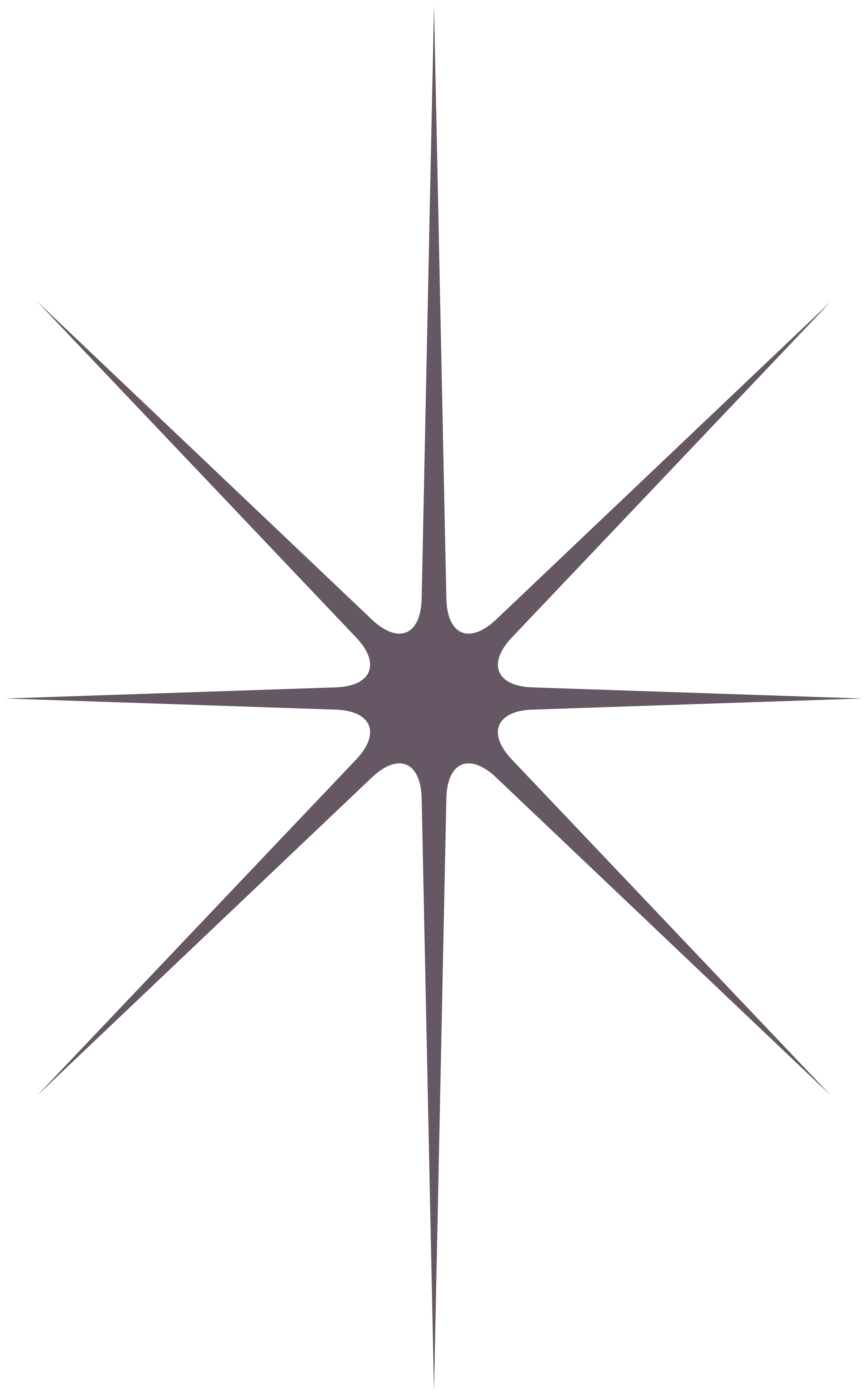 A black and white star-shaped design with a central circle and multiple elongated points extending outward, resembling a starburst pattern.