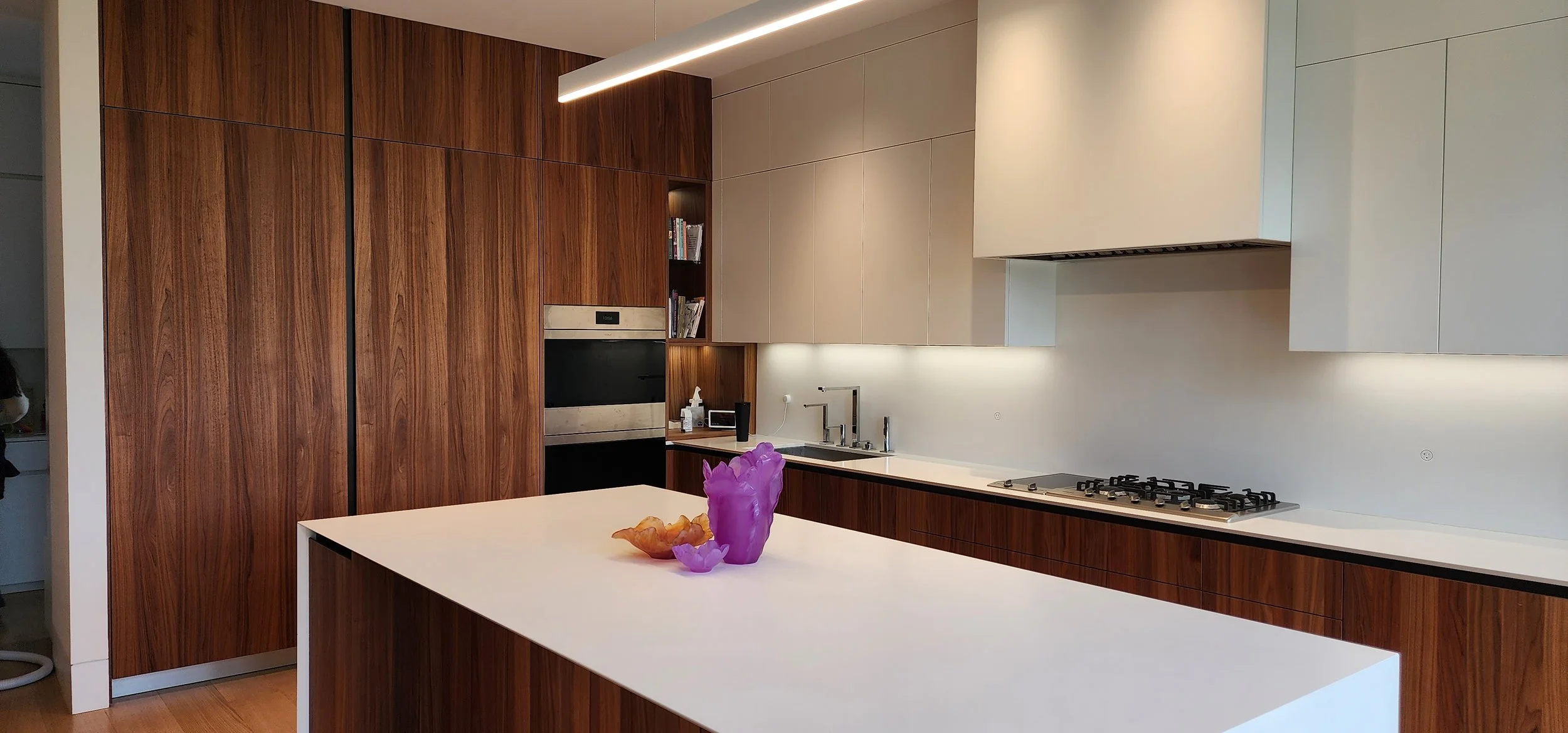 Modern Italian Kitchen with Wood Cabinetry