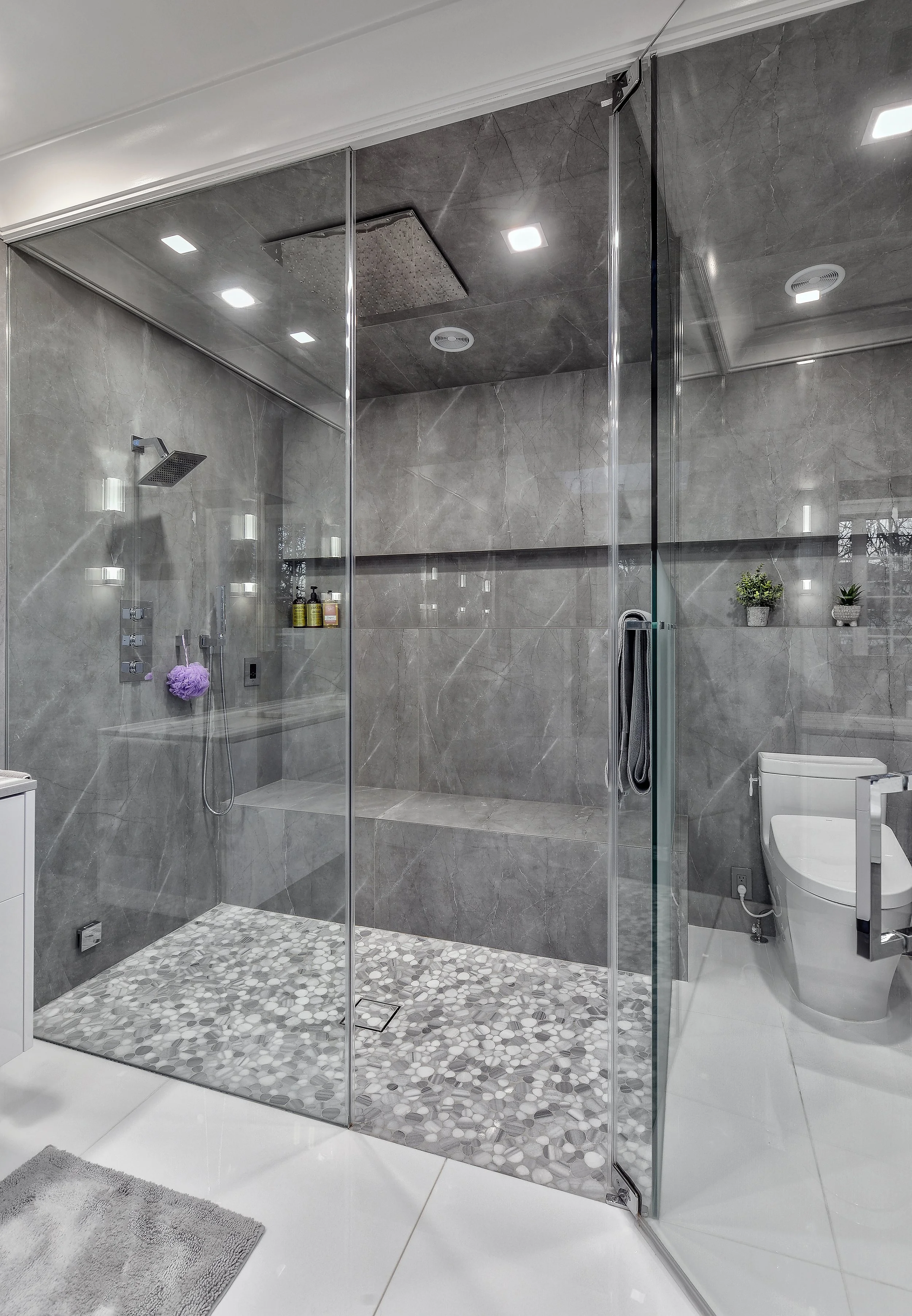 Steam Shower and Curb-less Shower