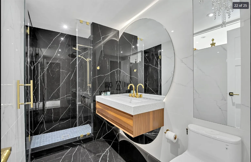 Modern Bathroom Remodel Black Tiles