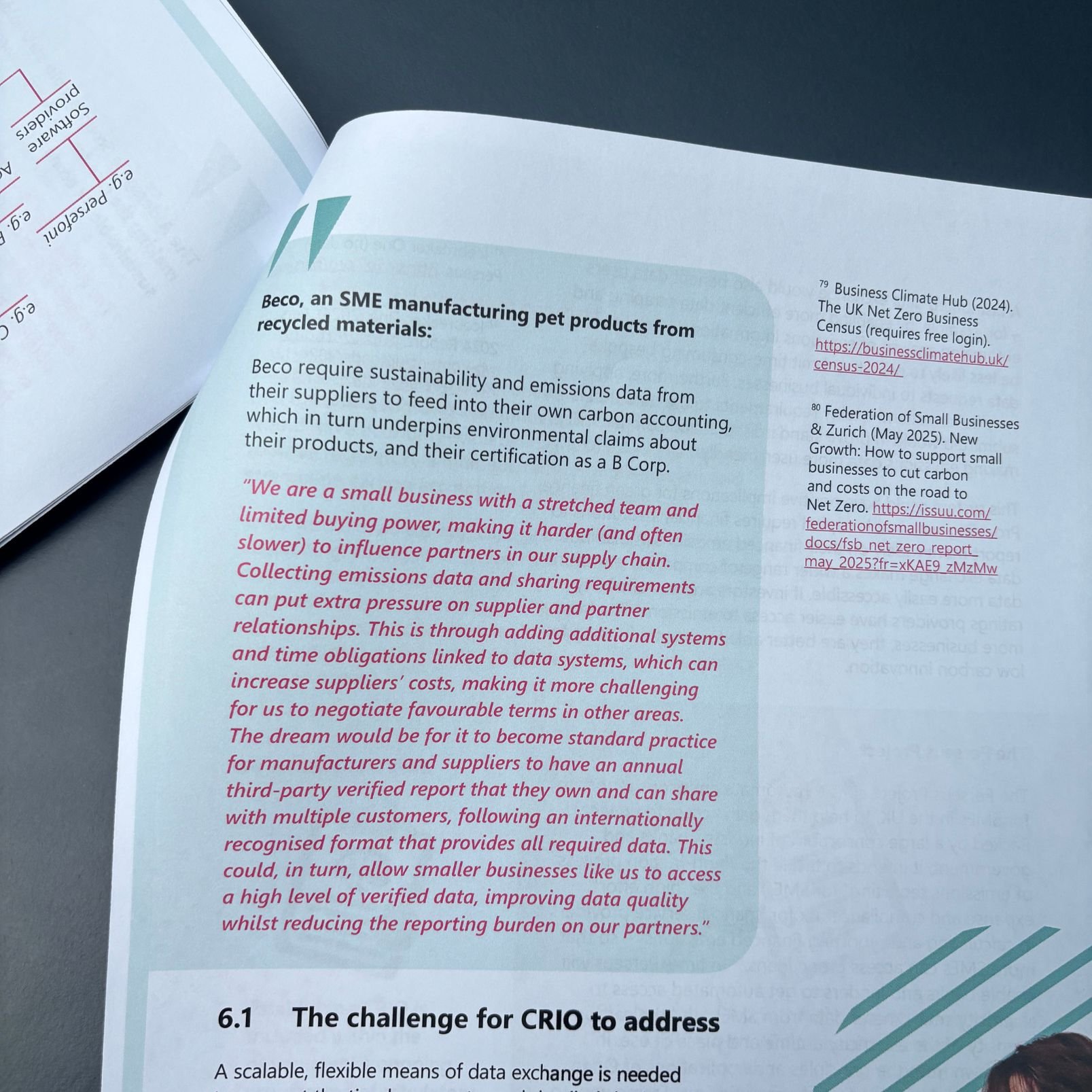 Small business contribution to carbon measurement report