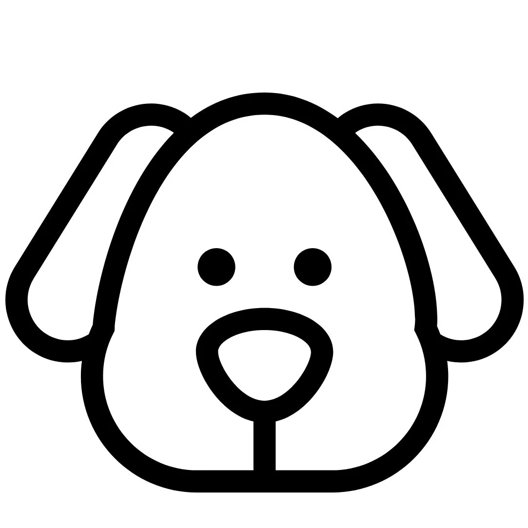 Dog face outline