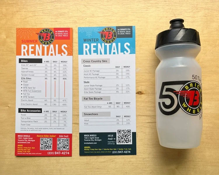 Rack Cards for Brick Wheels and Logo design for 50th Anniversary