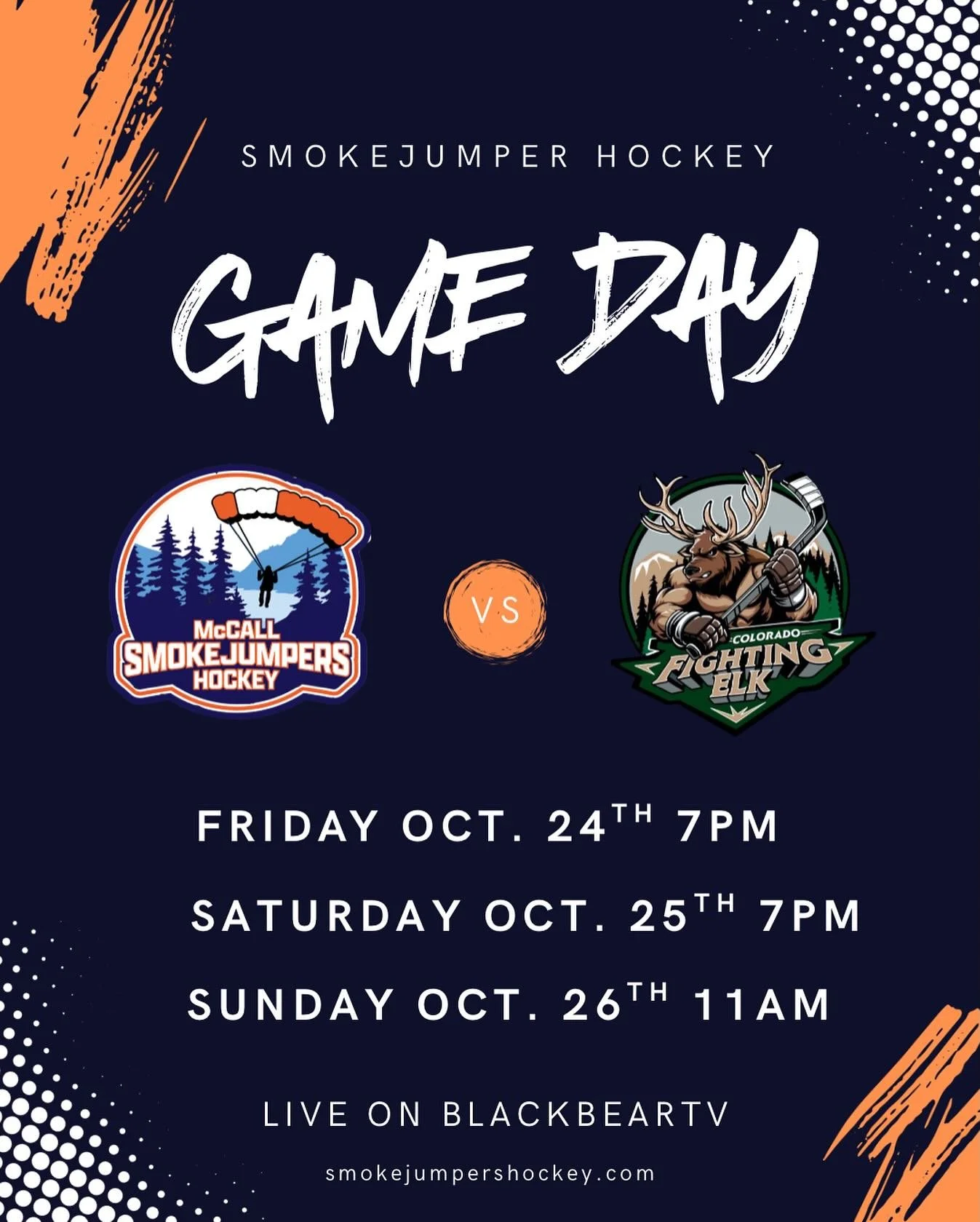 🎃 GAME DAY 🏒
The boys are back on home ice tonight against the Colorado Fighting Elk!
Don&rsquo;t forget , it&rsquo;s Costume Night 👻
Show up dressed to impress for your chance to win prizes!
Puck drop at 7PM 🕖 Doors open at 6PM!! 
📍 Manchester 
