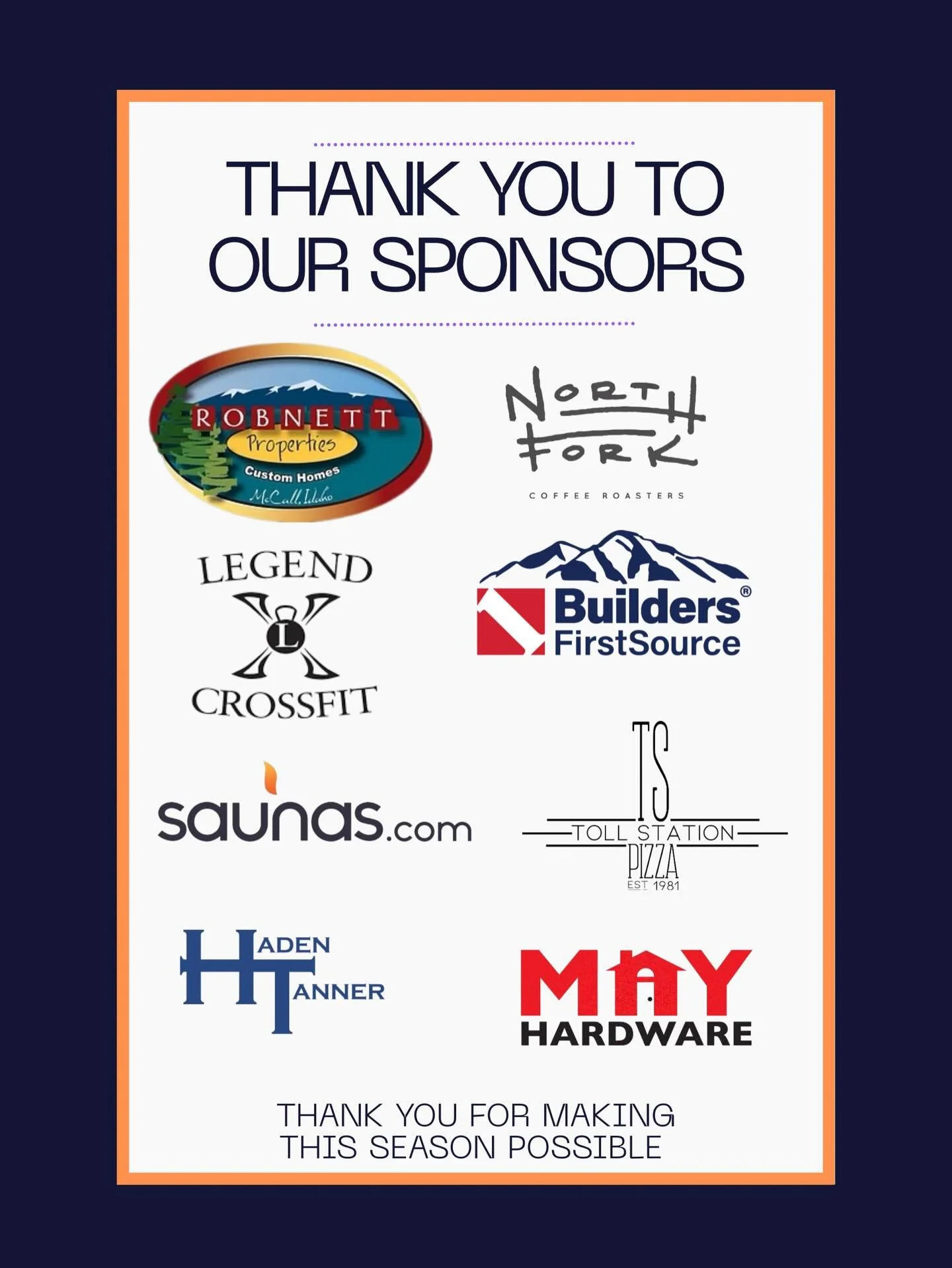 As we&rsquo;re heading into playoffs, we want to circle back and give a huge thank you to the sponsors who made this season possible. Your support means everything to our players, our staff, and our entire McCall hockey community. We truly couldn&rsq