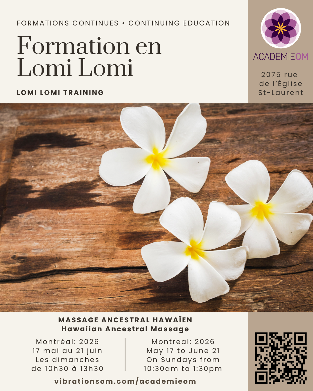 Entraînement Lomi Lomi (massage hawaïen ancestral)