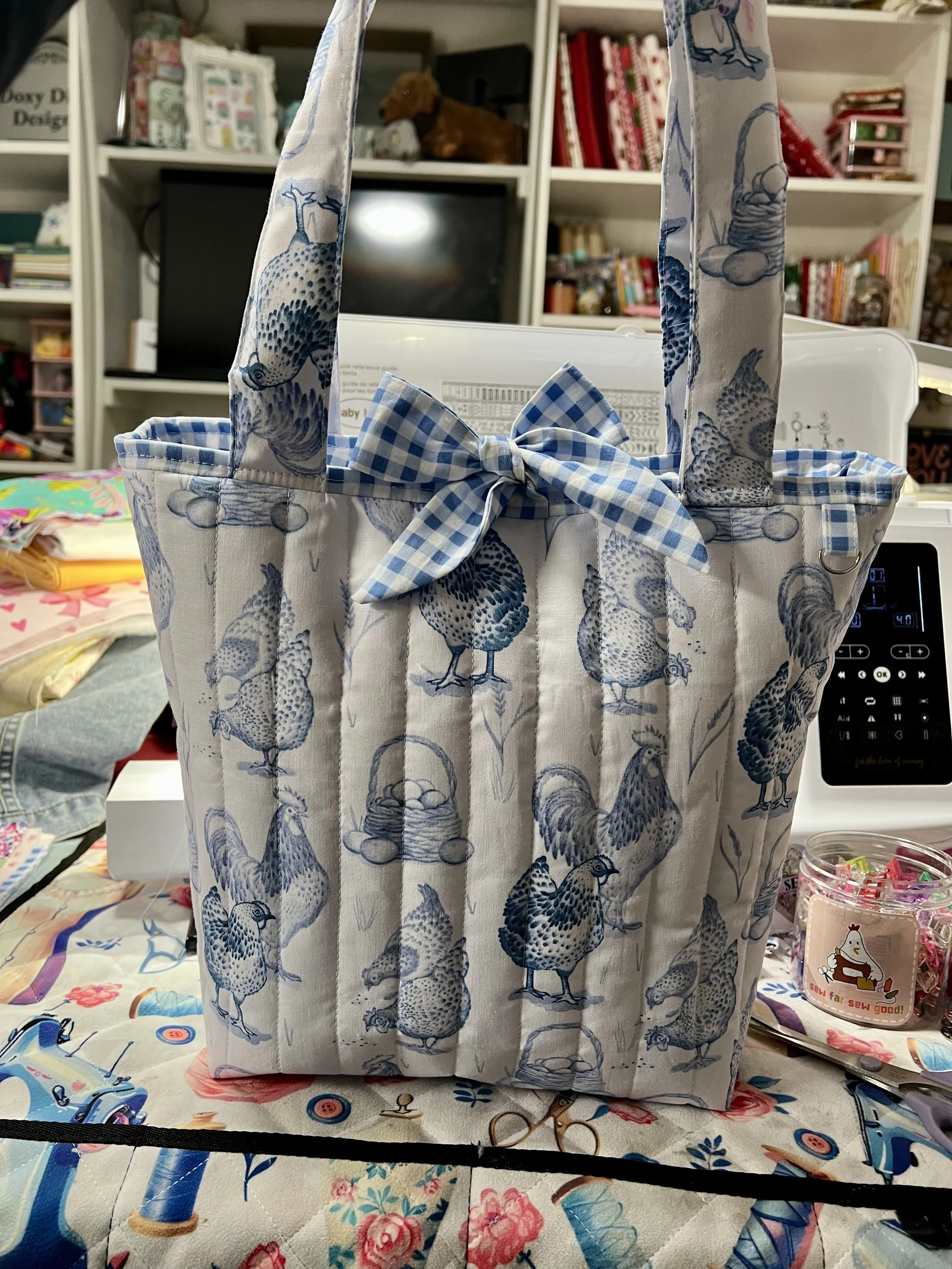 Henny Blue Quilted Doxy Tote