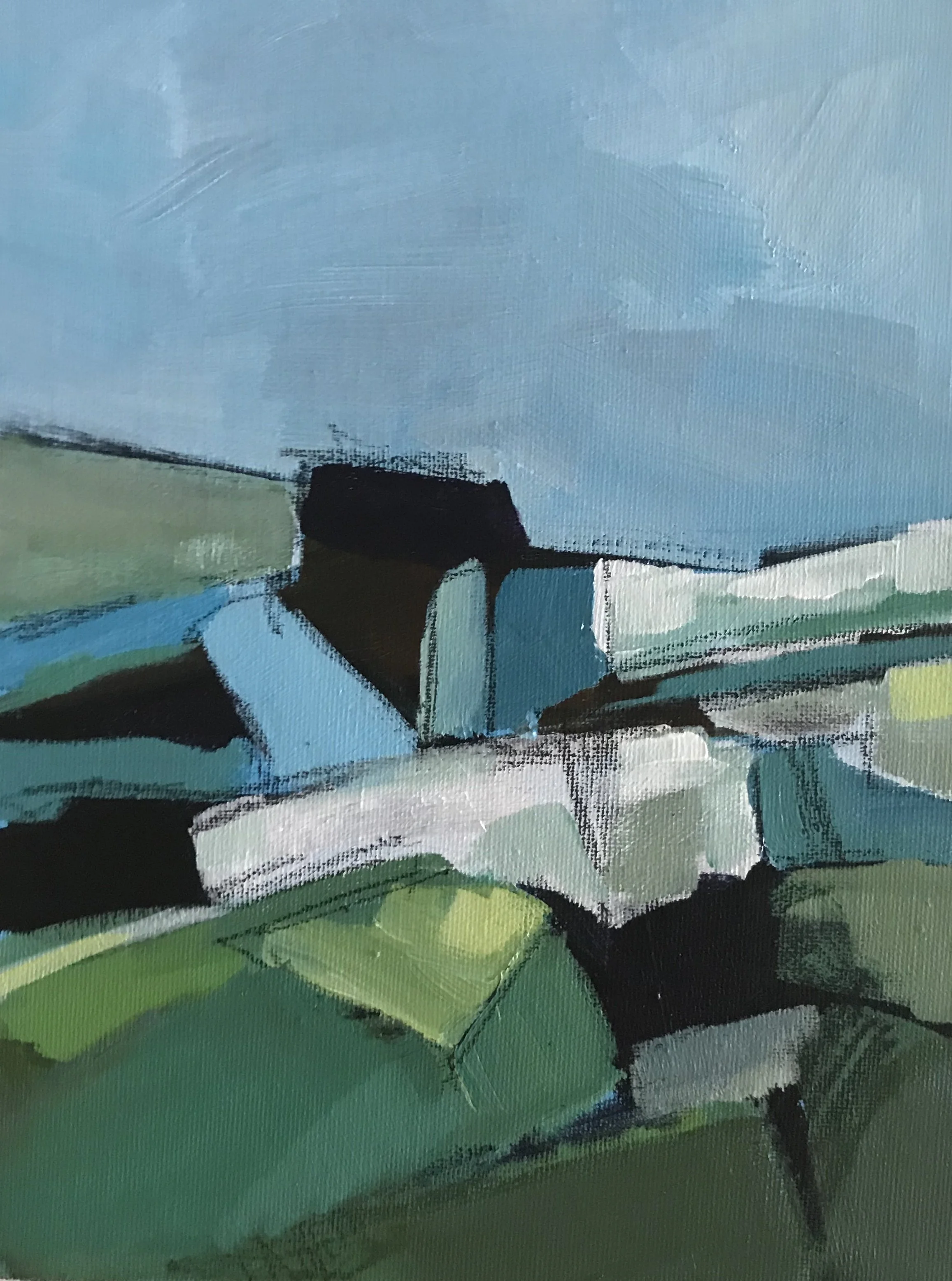 Landing - 9x12, Acrylic on panel