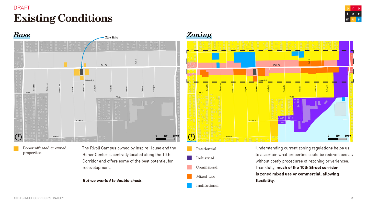 10th Street Corridor Strategy document spread