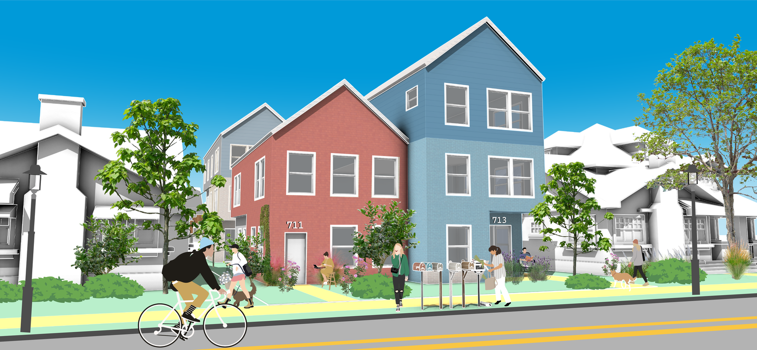 Colorful illustration of the 8-plex neighborhood