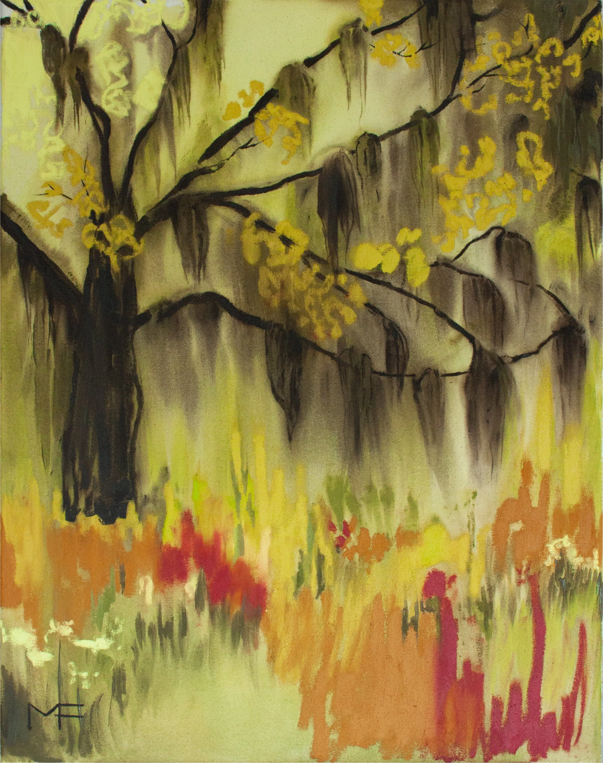 "FAE DREAM" 18" x  24" acrylic and oil stick on raw canvas