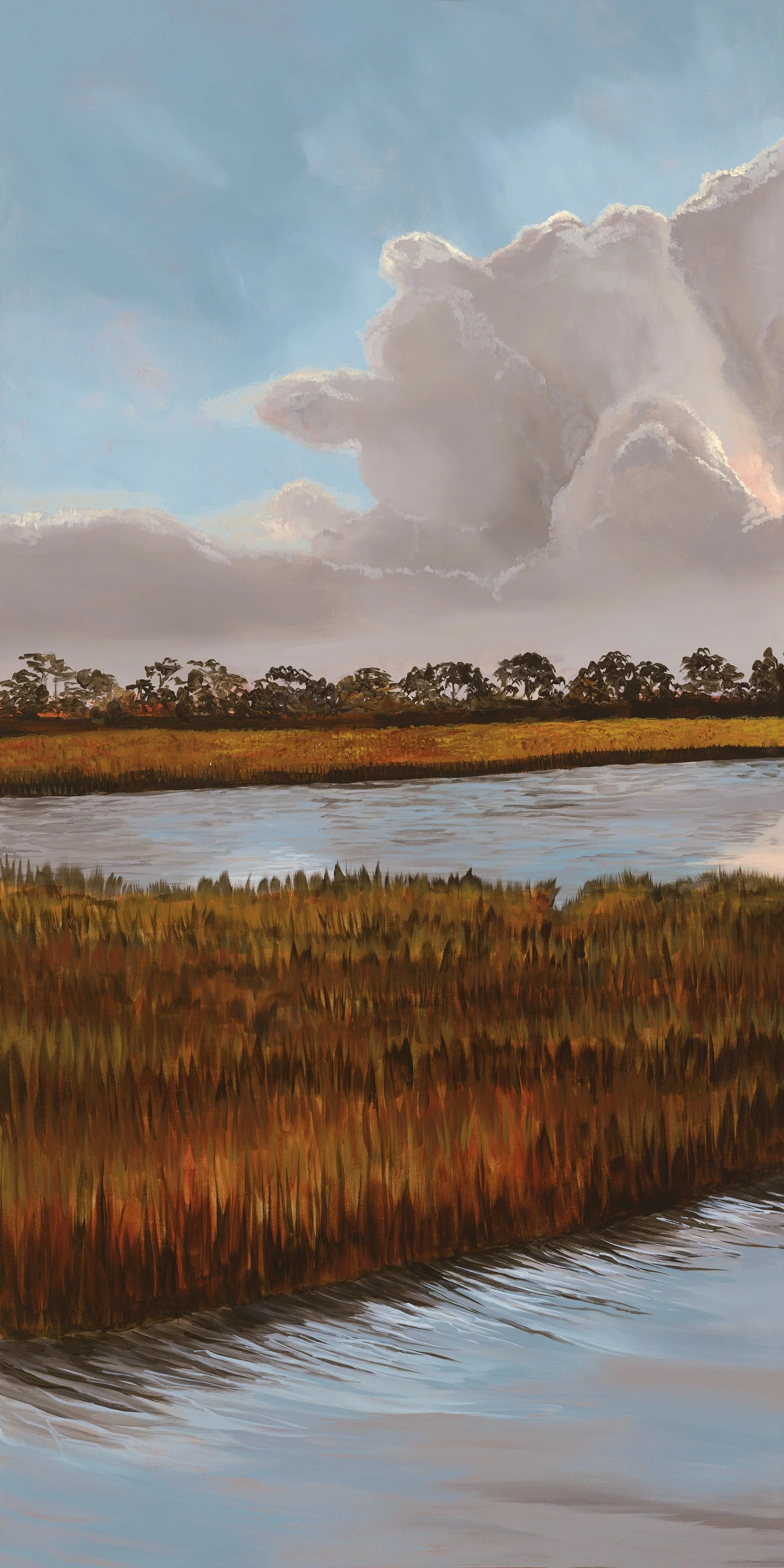 "KIAWAH SERENITY", 108" x 72" triptych, acrylic on canvas