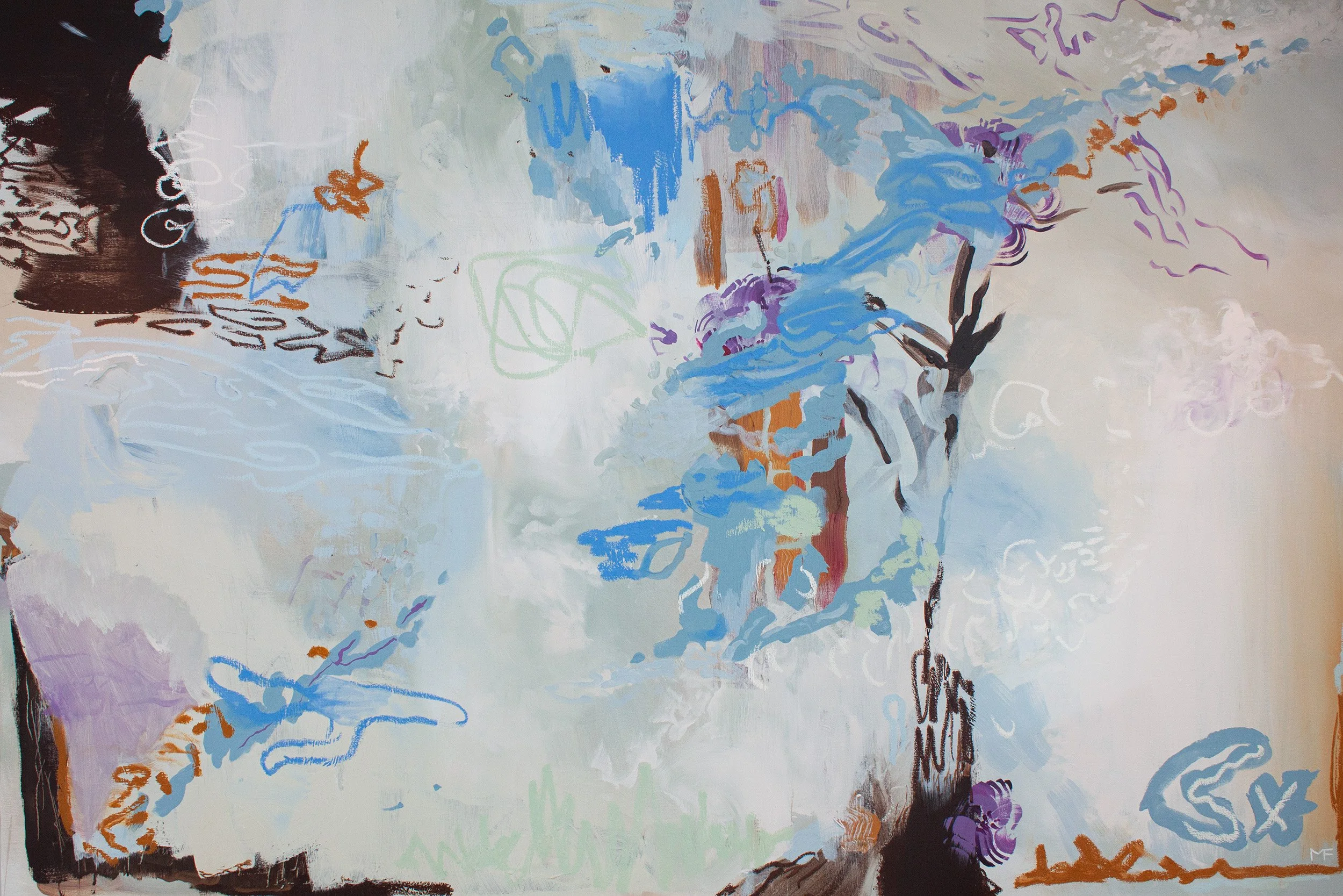 "THE ESTUARY", 72" x 60", acrylic and oil stick on canvas