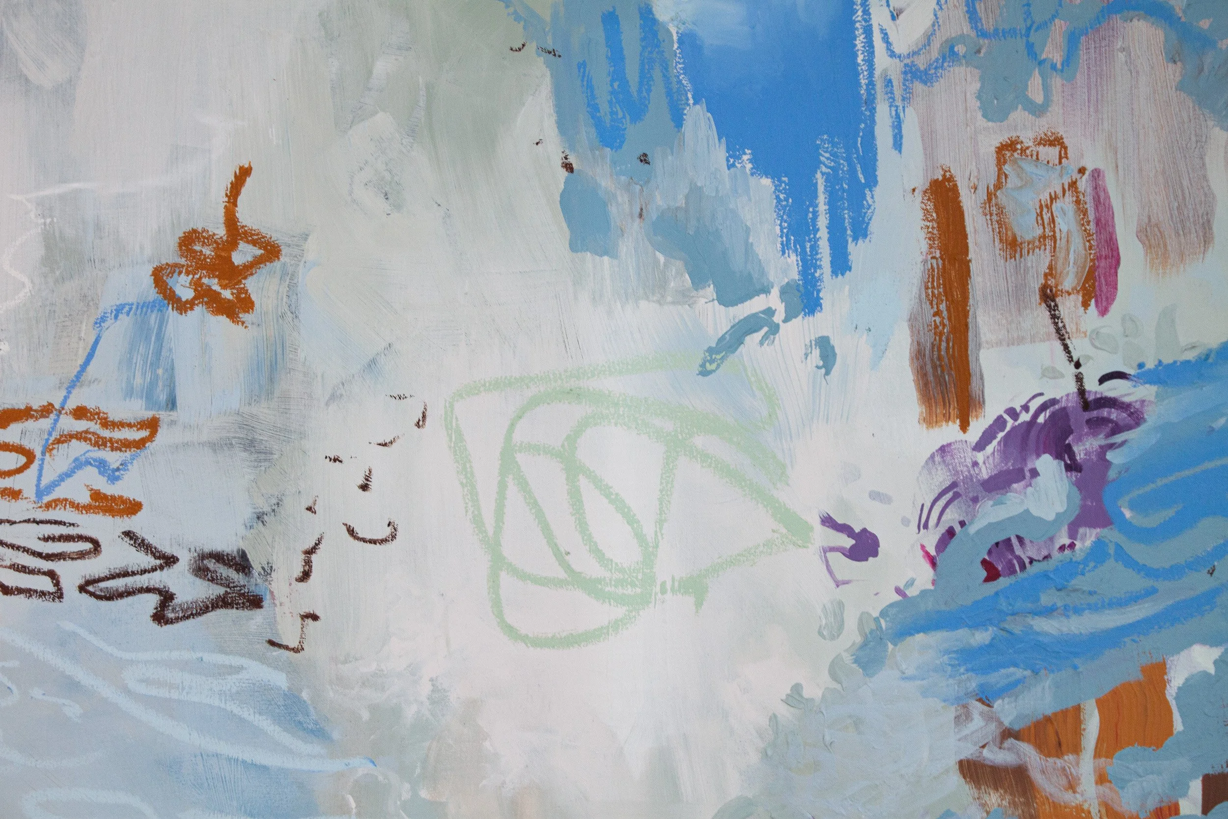 "THE ESTUARY", 72" x 60", acrylic and oil stick on canvas