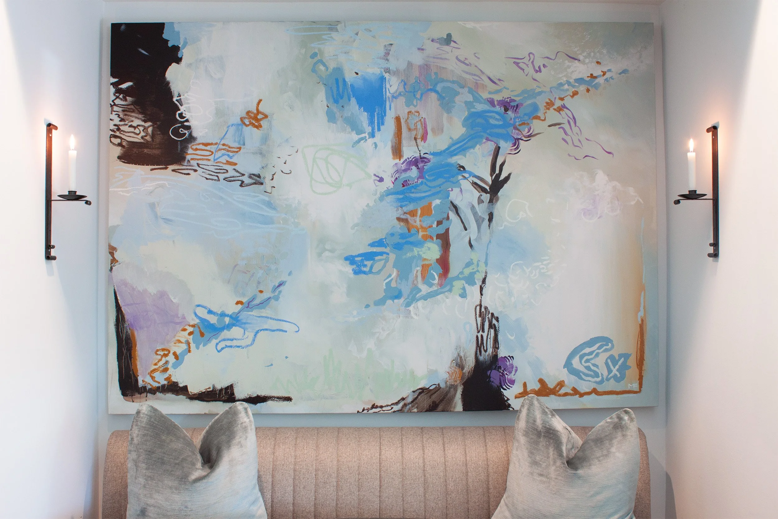 "THE ESTUARY", 72" x 60", acrylic and oil stick on canvas