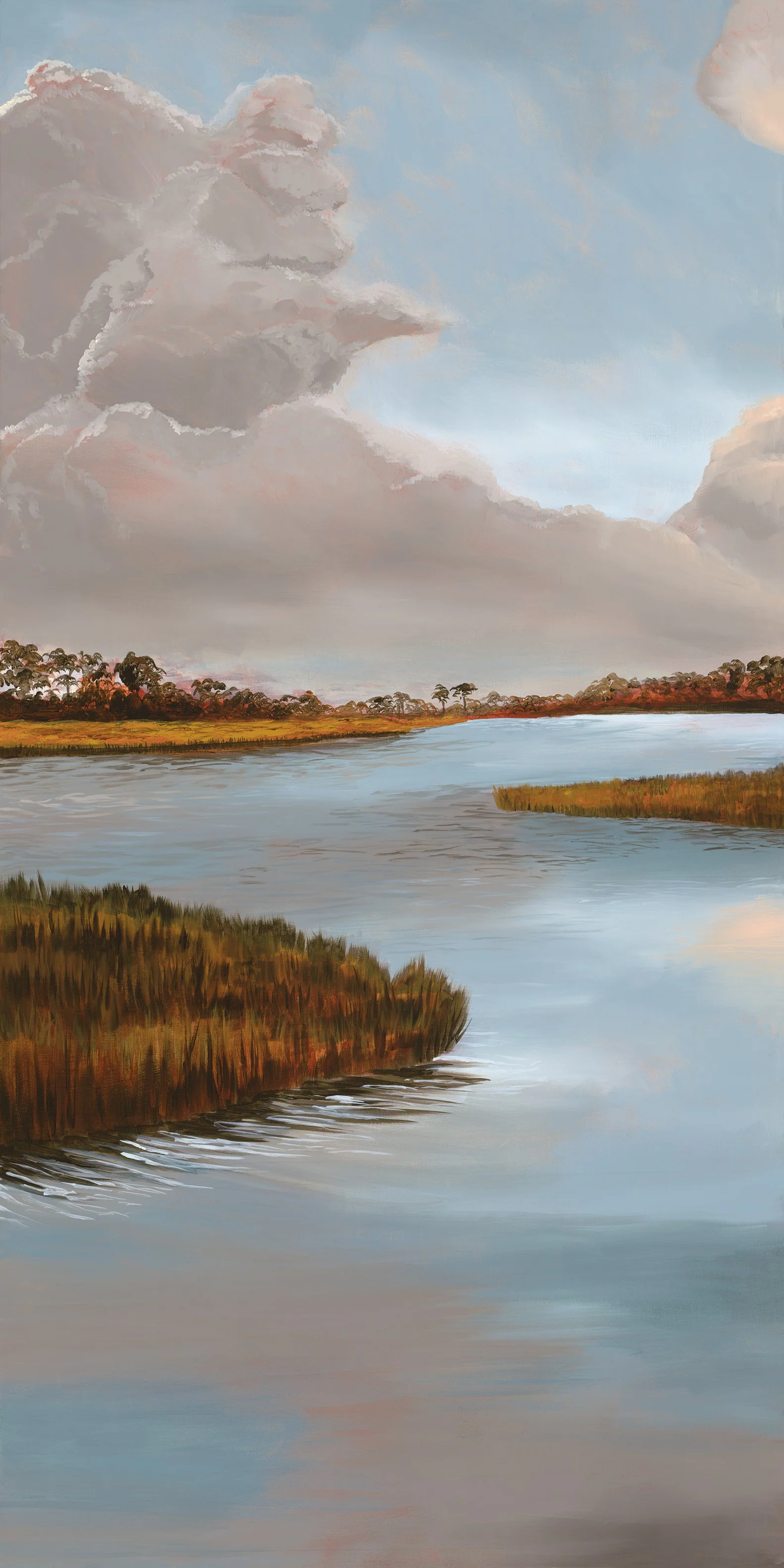 "KIAWAH SERENITY", 108" x 72" triptych, acrylic on canvas