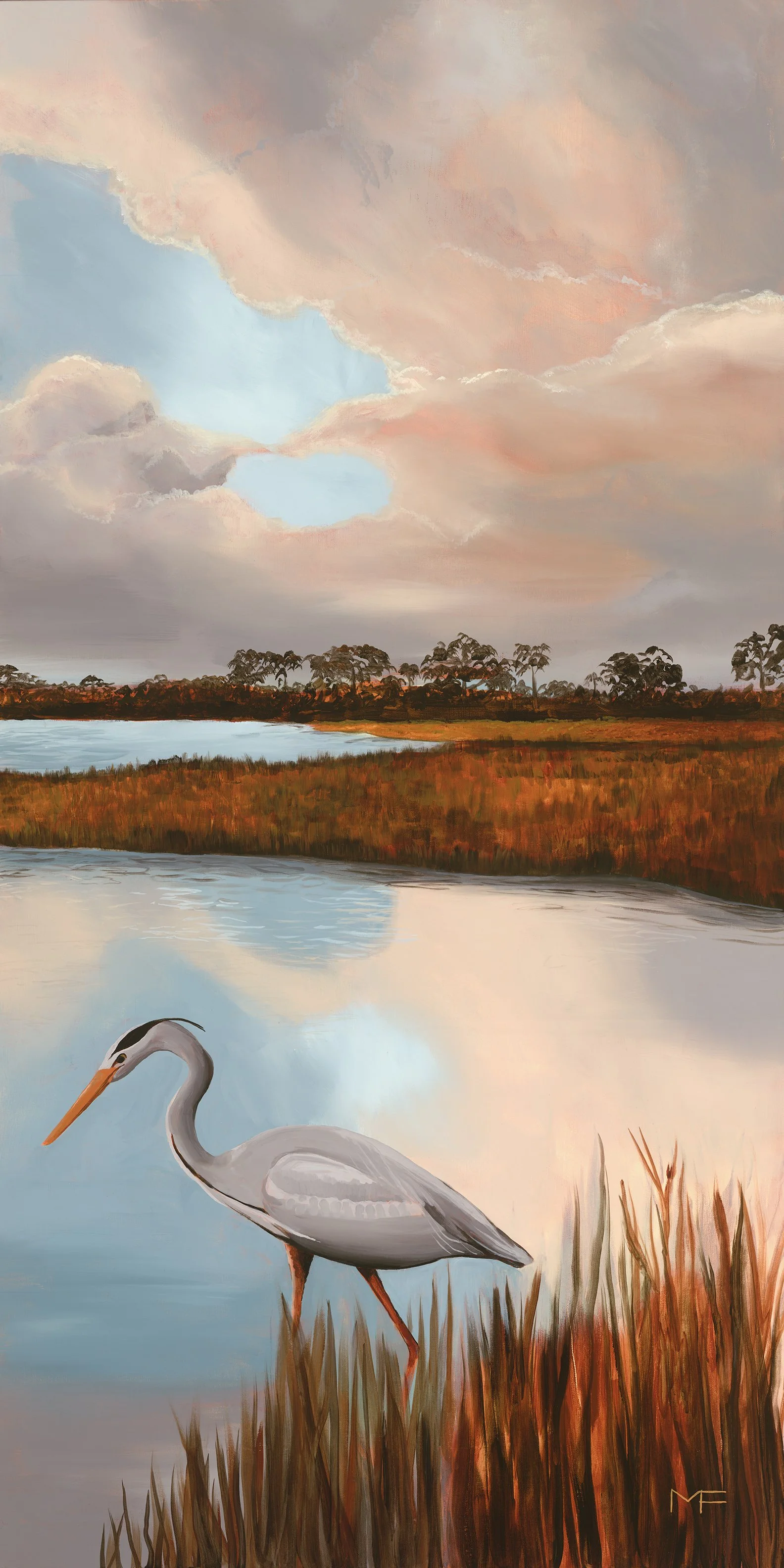 "KIAWAH SERENITY", 108" x 72" triptych, acrylic on canvas