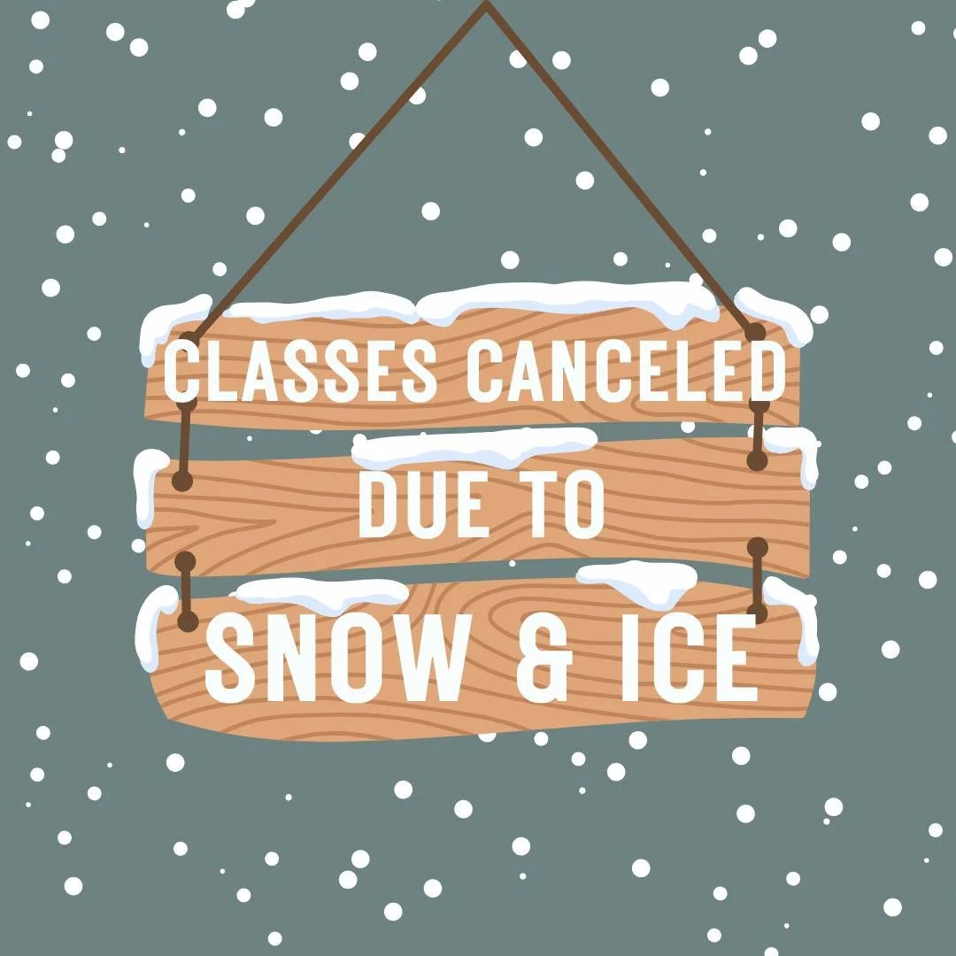 Due to snow and ice, all classes at The Montpelier Center are canceled today. Stay safe!