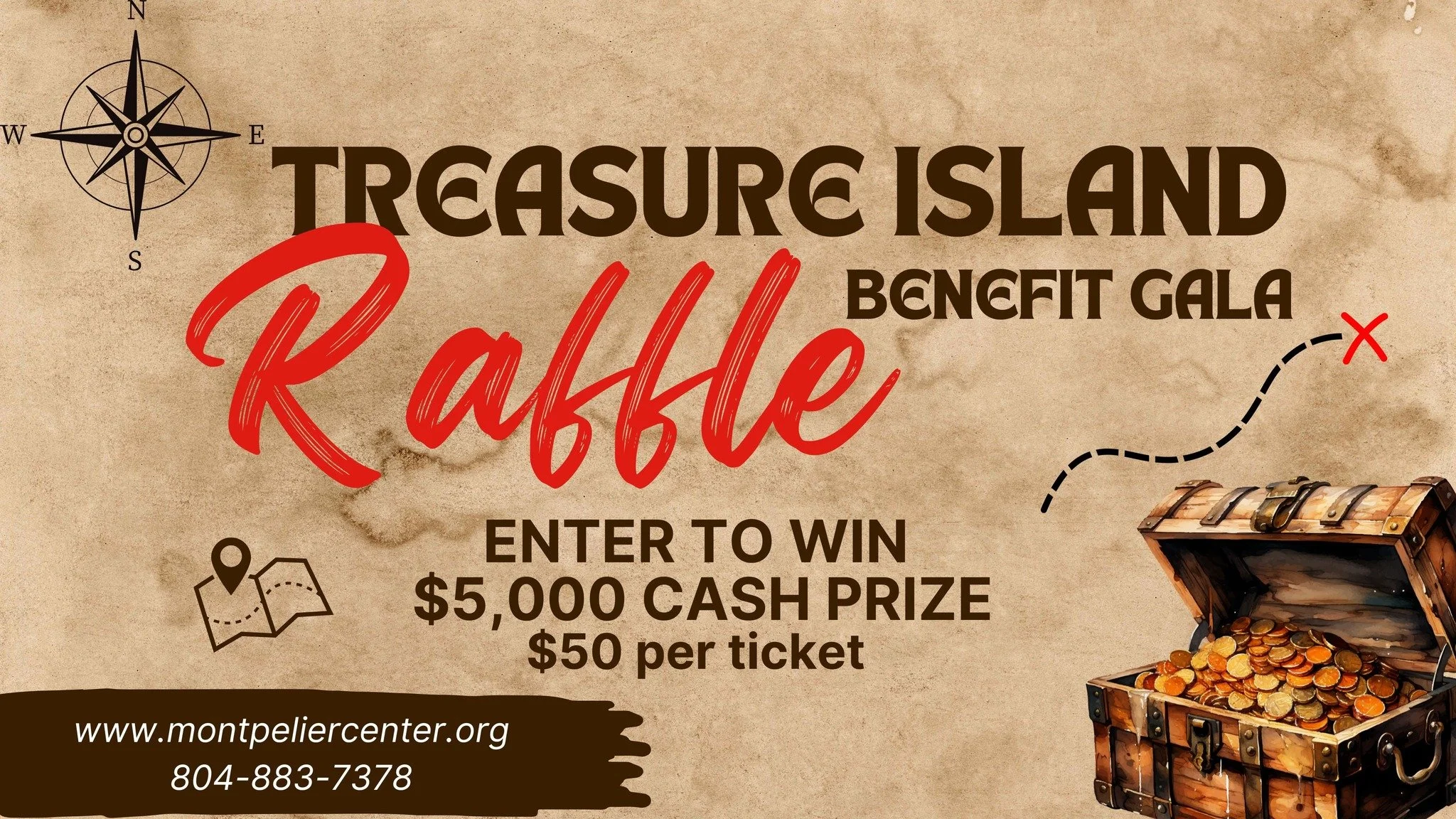 💰 $5,000 Cash Prize Raffle &mdash; We Need to Sell All 500 Tickets

This raffle is critical to supporting Montpelier Center programming &mdash; and we must sell all 500 tickets to make it successful.

🎟️ $50 per ticket
⛵ Only 500 chances
🎉 Winner 