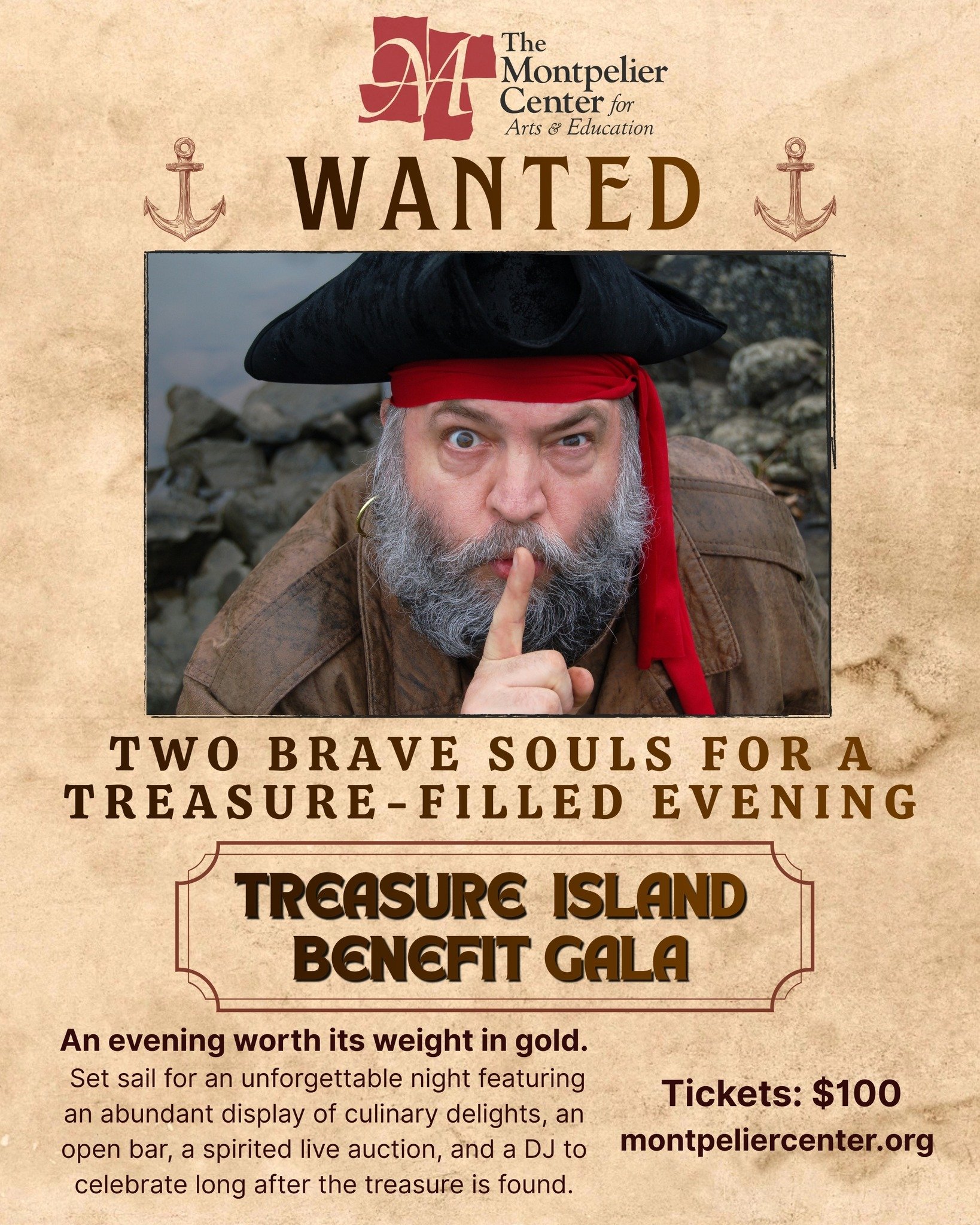 Imagine this:
✨ A beautifully themed evening
🍽️ Dinner + drinks
🎶 Music &amp; energy
🎁 A live auction you don&rsquo;t want to miss

That&rsquo;s the Montpelier Center Treasure Island Gala | Saturday, Feb. 26 at 6 p.m.

🎟️ Tickets are $100 &mdash;