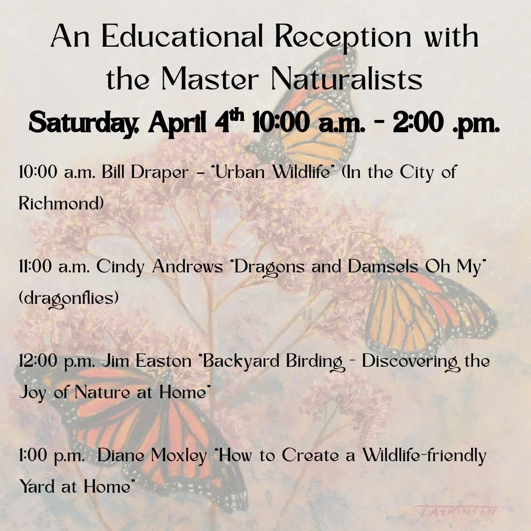 Join us for the Master Naturalist Art Reception on Saturday, April 4, at The Montpelier Center for Arts &amp; Education. Celebrate the beauty of the outdoors through art while enjoying educational tabletop displays and speaker features.

Explore topi