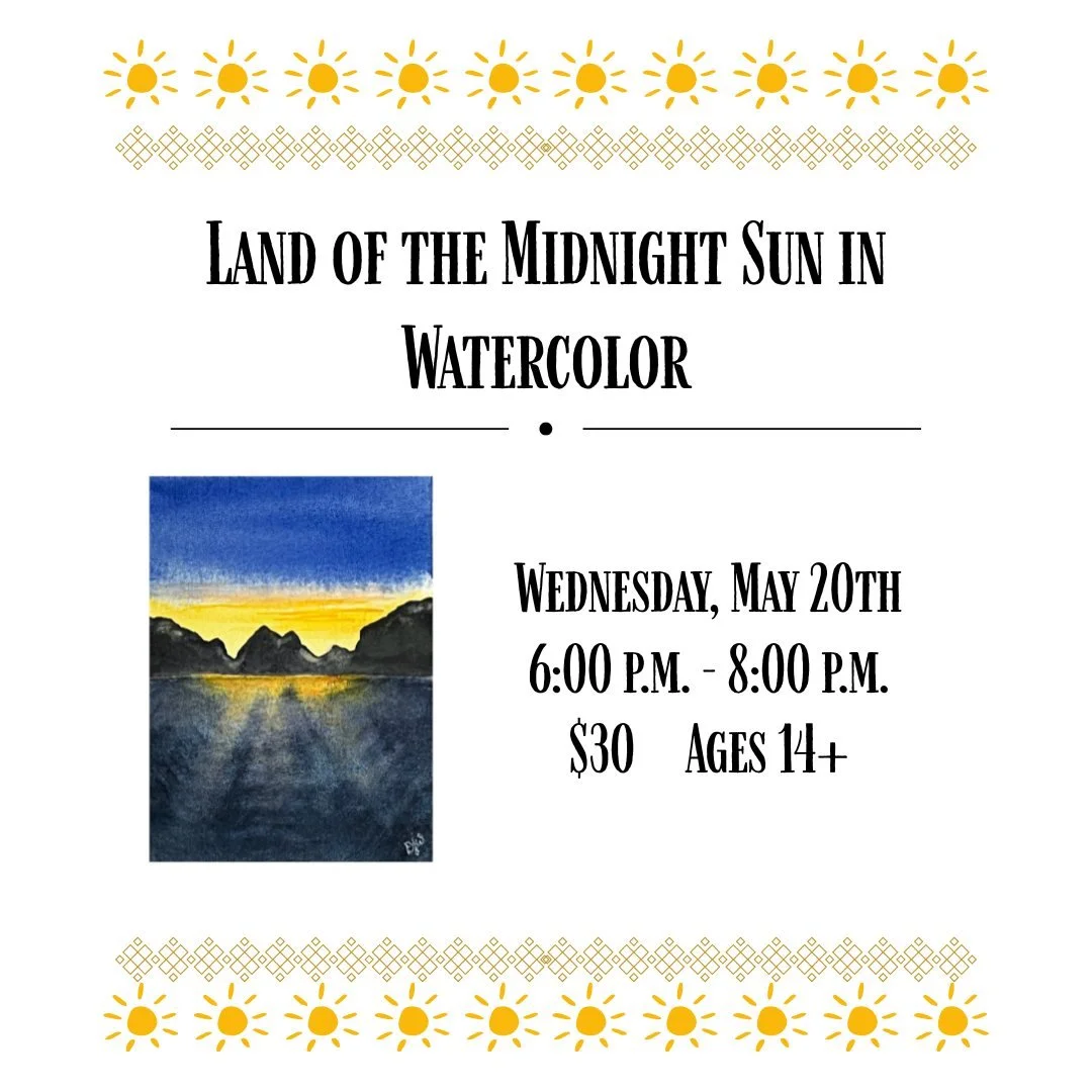 Visit Alaska for an afternoon while painting this scene in watercolor with local artist, Joyfully Rendered - Memorable Fine Art by Donna Whitman. Taken on her trip to the Yukon, she'll share with you about this amazing destination while teaching you 