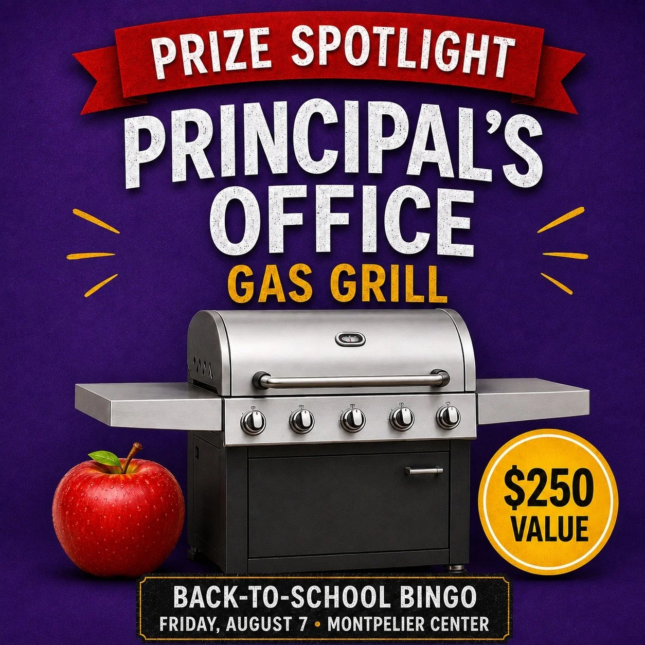 🔥 PRIZE SPOTLIGHT: $250 GAS GRILL! 🔥

Imagine firing up your brand-new grill before summer ends! This $250 gas grill is one of the incredible prizes waiting for our Back-to-School Bingo players.

You can&rsquo;t win if you aren&rsquo;t there!

🎟️ 