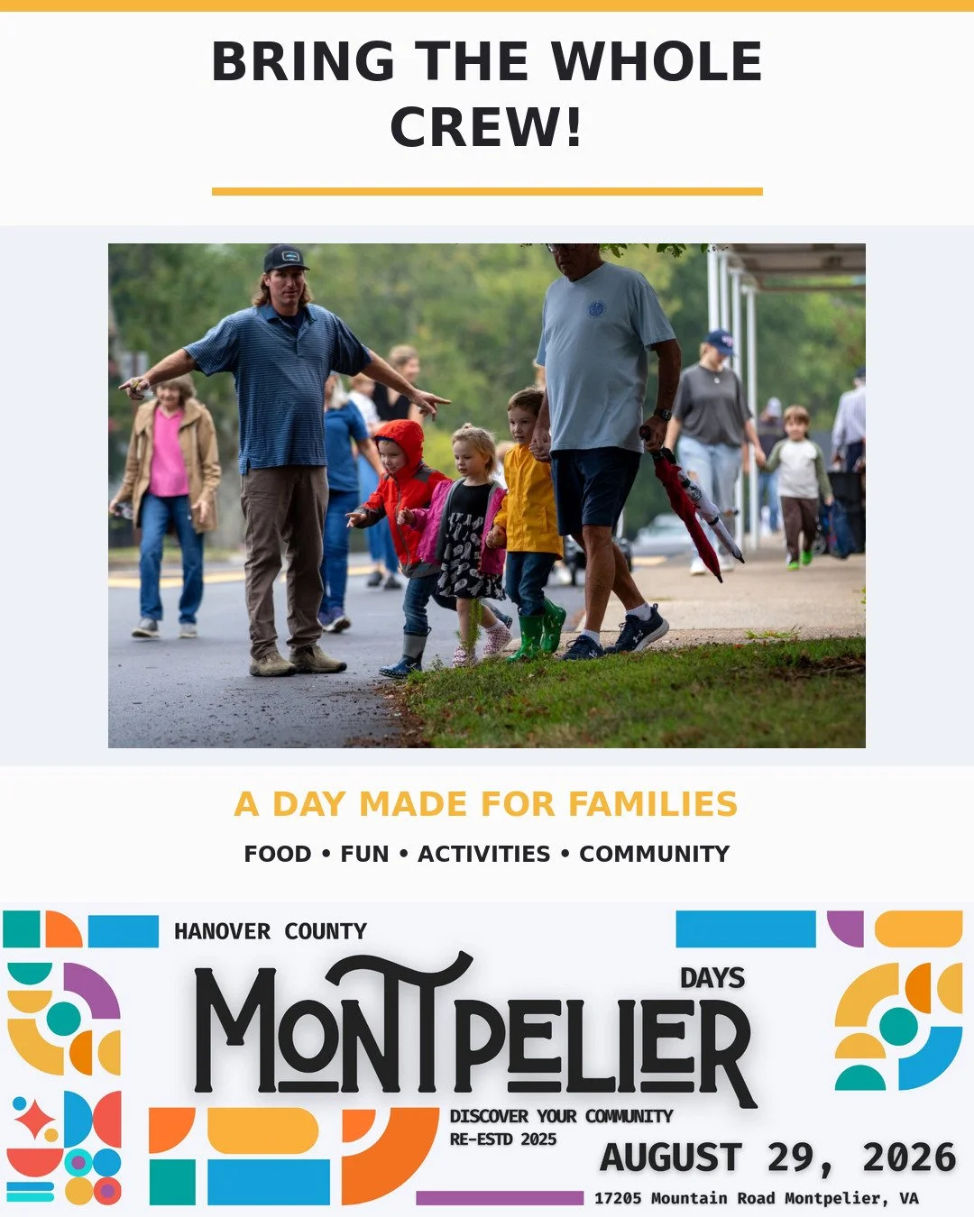 Their faces say it all. Montpelier Days is made for curious kids, happy grandparents and everyone in between. Make August 29 a family day at Montpelier Days! We can't wait to see you for the parade at 10 a.m. and our festival on the grounds from 11 a