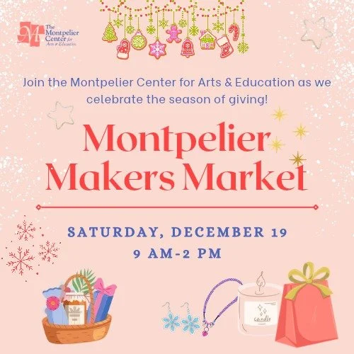 🎁✨ Celebrate the Season of Giving at the Montpelier Makers Market! ✨🎁

Join us at The Montpelier Center for Arts &amp; Education on Saturday, December 19, from 9 AM&ndash;2 PM for a festive day of shopping, creativity, and community!

Whether you&r