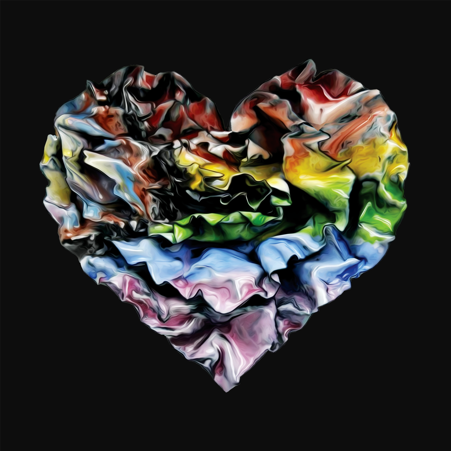 rainbow Pride heart print by Sherry Been
