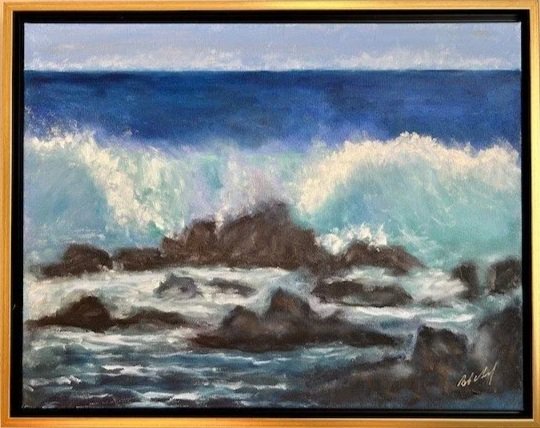 Crashing Surf On Rocky Shore