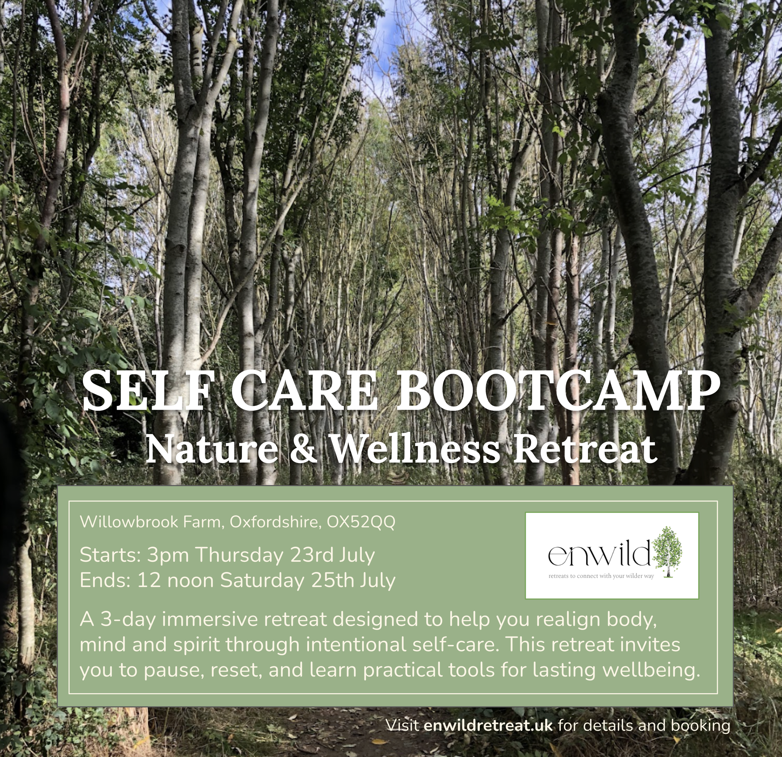 3-day Enwild Self-Care Bootcamp Retreat