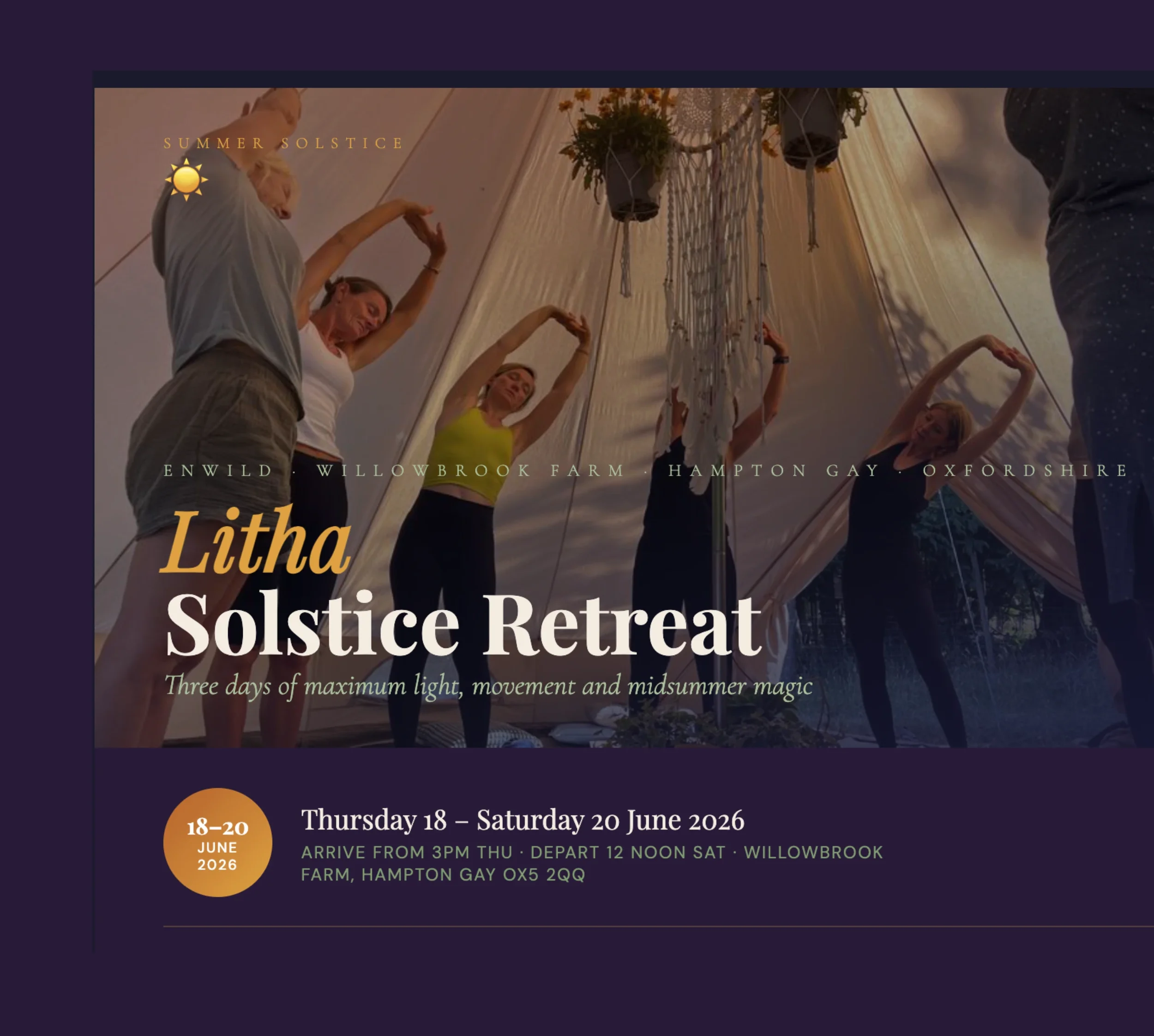 3-day Enwild Litha Solstice Retreat