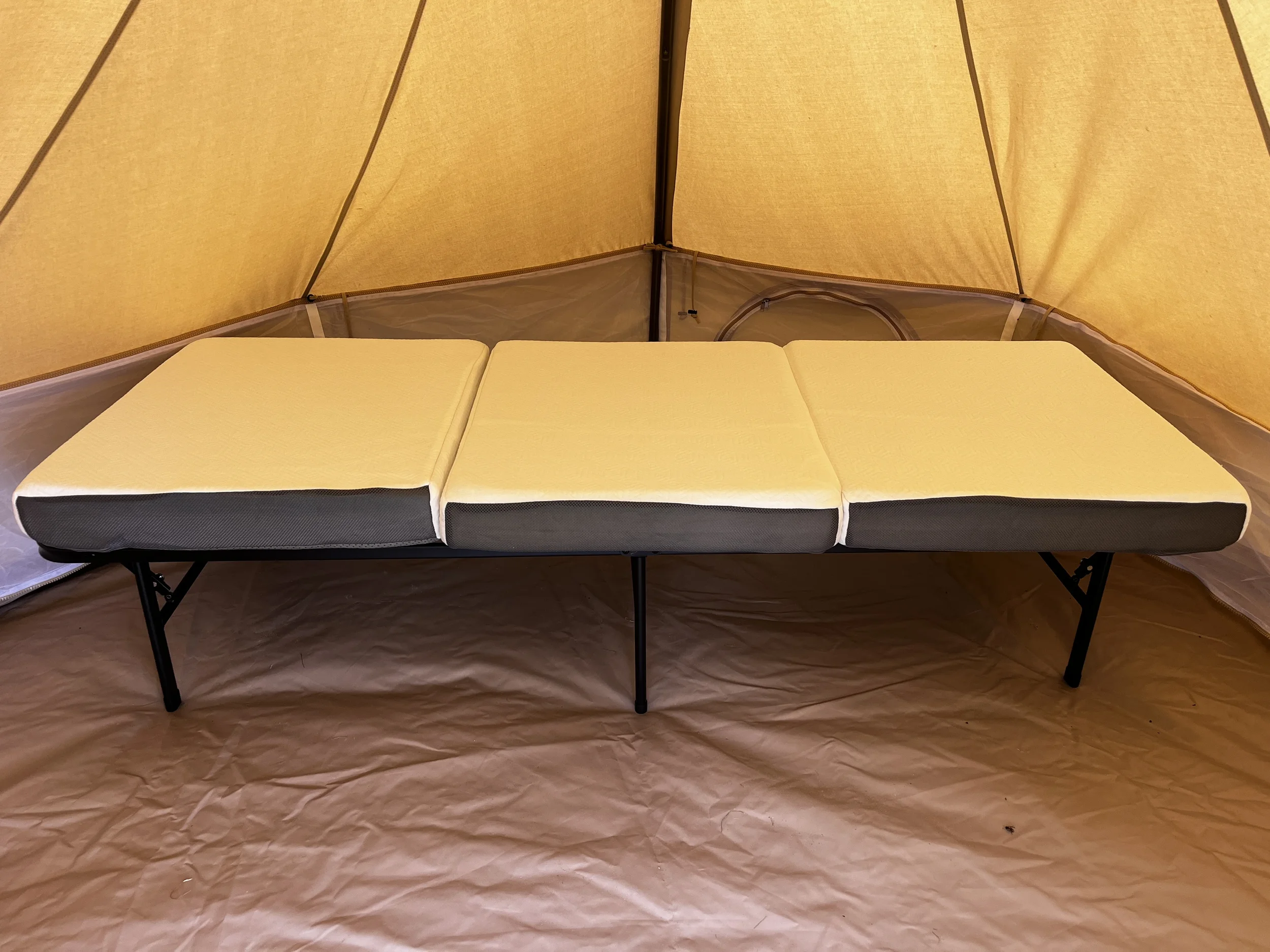 enwild glamping 3m bell tent single bed.webp