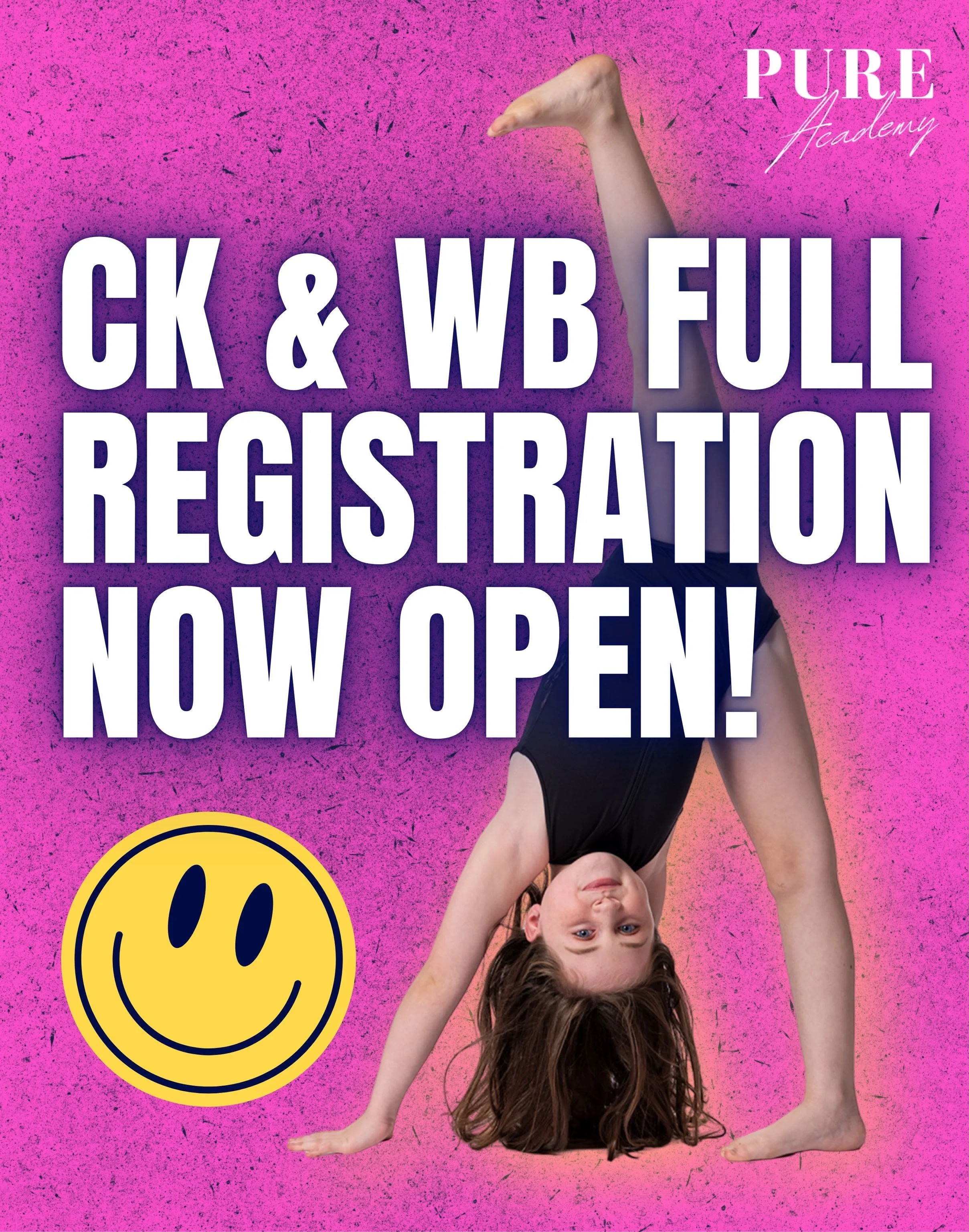 🚨 CK &amp; WB REGISTRATION IS NOW OPEN 🚨

Our Fall 2026&ndash;2027 classes are live in the portal&mdash;filter by age + style to build your dancer&rsquo;s schedule!

🔓 Priority registration has ended for our CK &amp; WB locations (priority still r