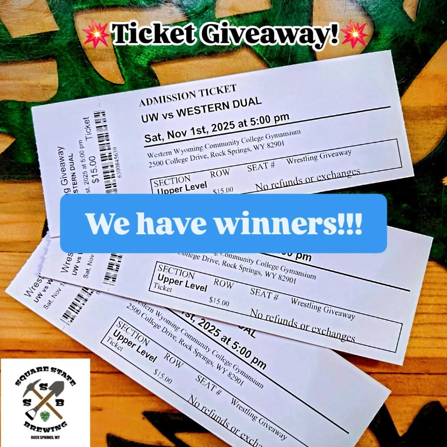 🎉 We&rsquo;ve got our winners! 🎉

Congrats to Trisha Salazar, Lyudmila Stephens, and Kati Stromberg @katistromberg &mdash; you&rsquo;re heading to the Wild West Showdown this Saturday! 🤼&zwj;♂️🔥

Stop by Square State Brewing to pick up your ticke