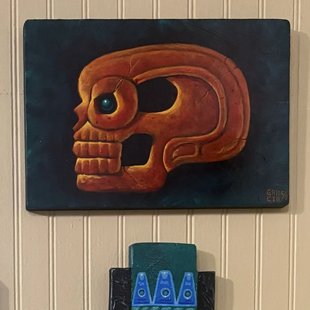 Mayan Hacha - Skull by Gerardo Quetzatl Garcia